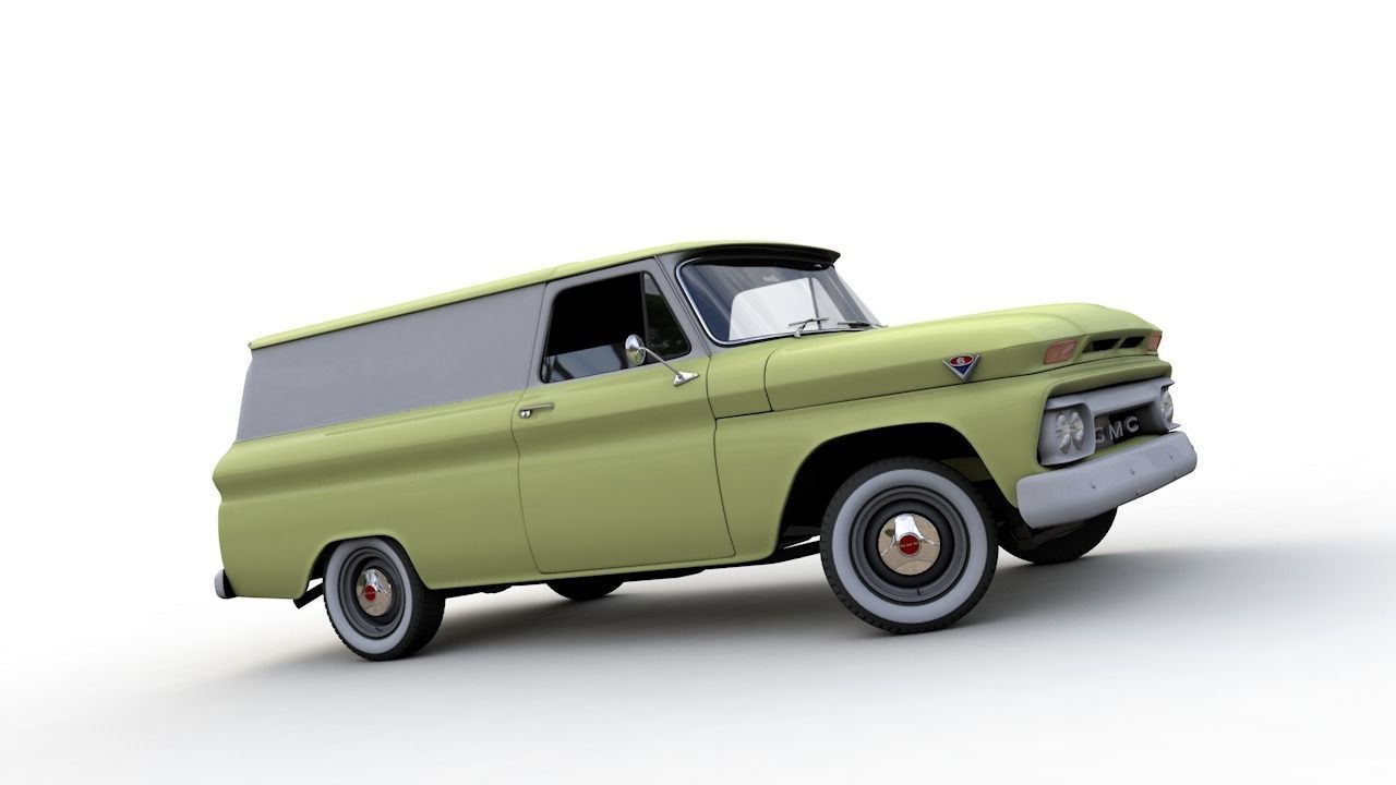 GMC PANEL TRUCK 1964 3D model_5