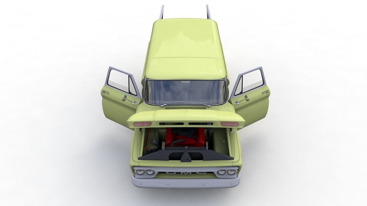 GMC PANEL TRUCK 1964 3D model_7