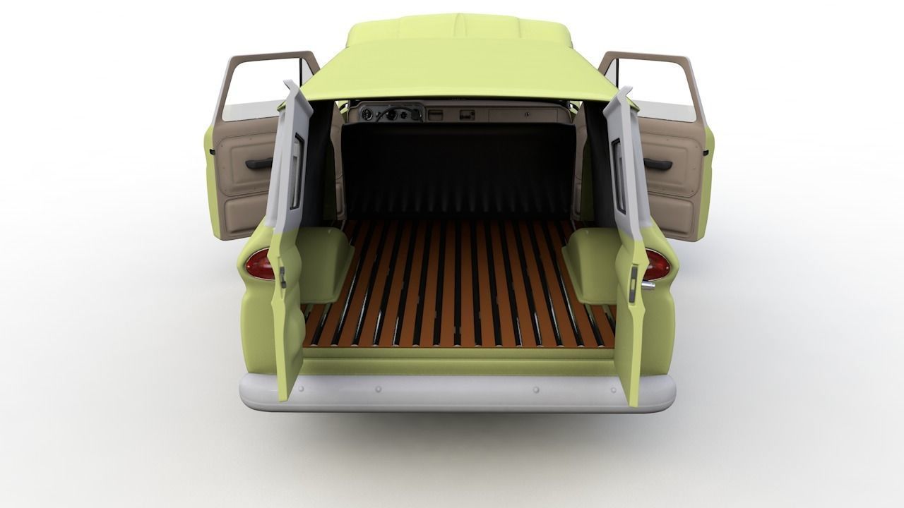 GMC PANEL TRUCK 1964 3D model_6