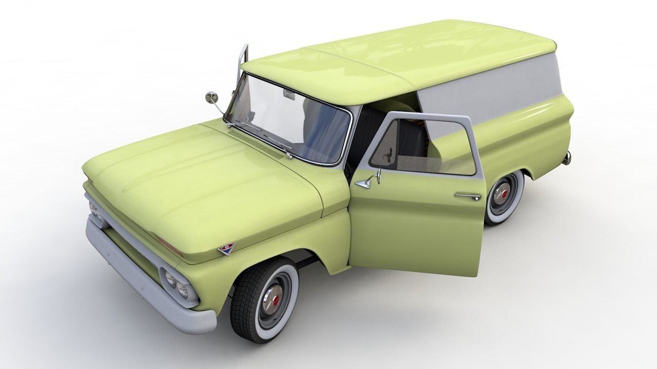 GMC PANEL TRUCK 1964 3D model_4