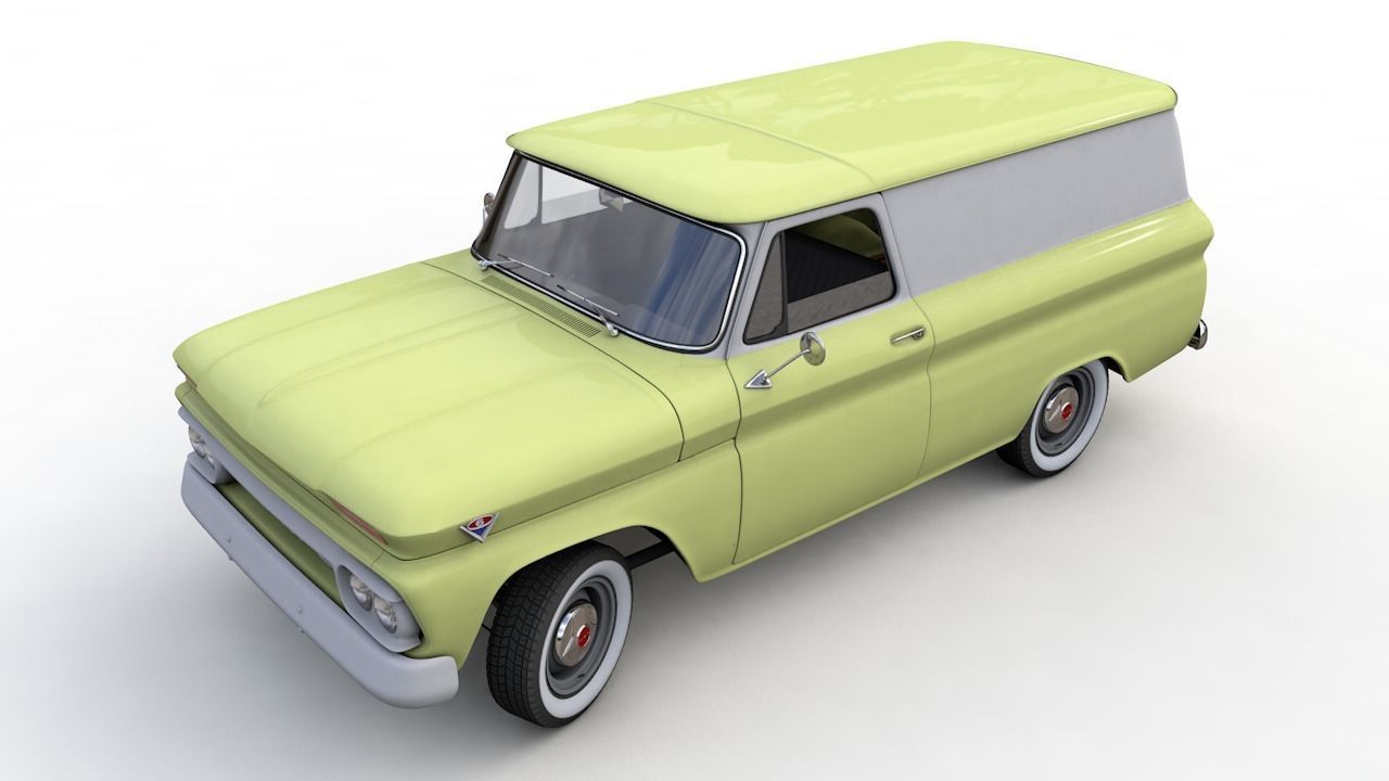 GMC PANEL TRUCK 1964 3D model_11