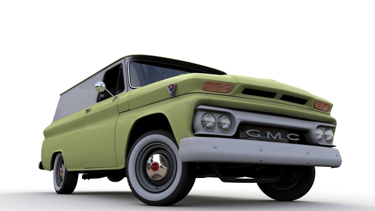 GMC PANEL TRUCK 1964 3D model_14