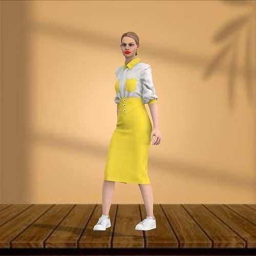 blouse  and skirt  3D model