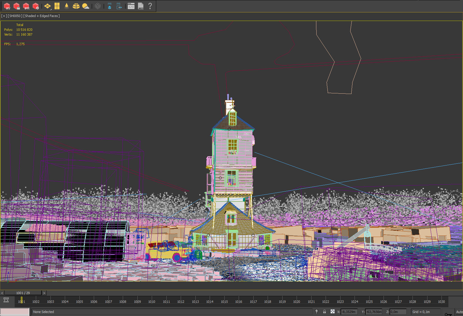 Harry Potter Burrow Weasley Car Environment Quidditch House Low-poly 3D model_4