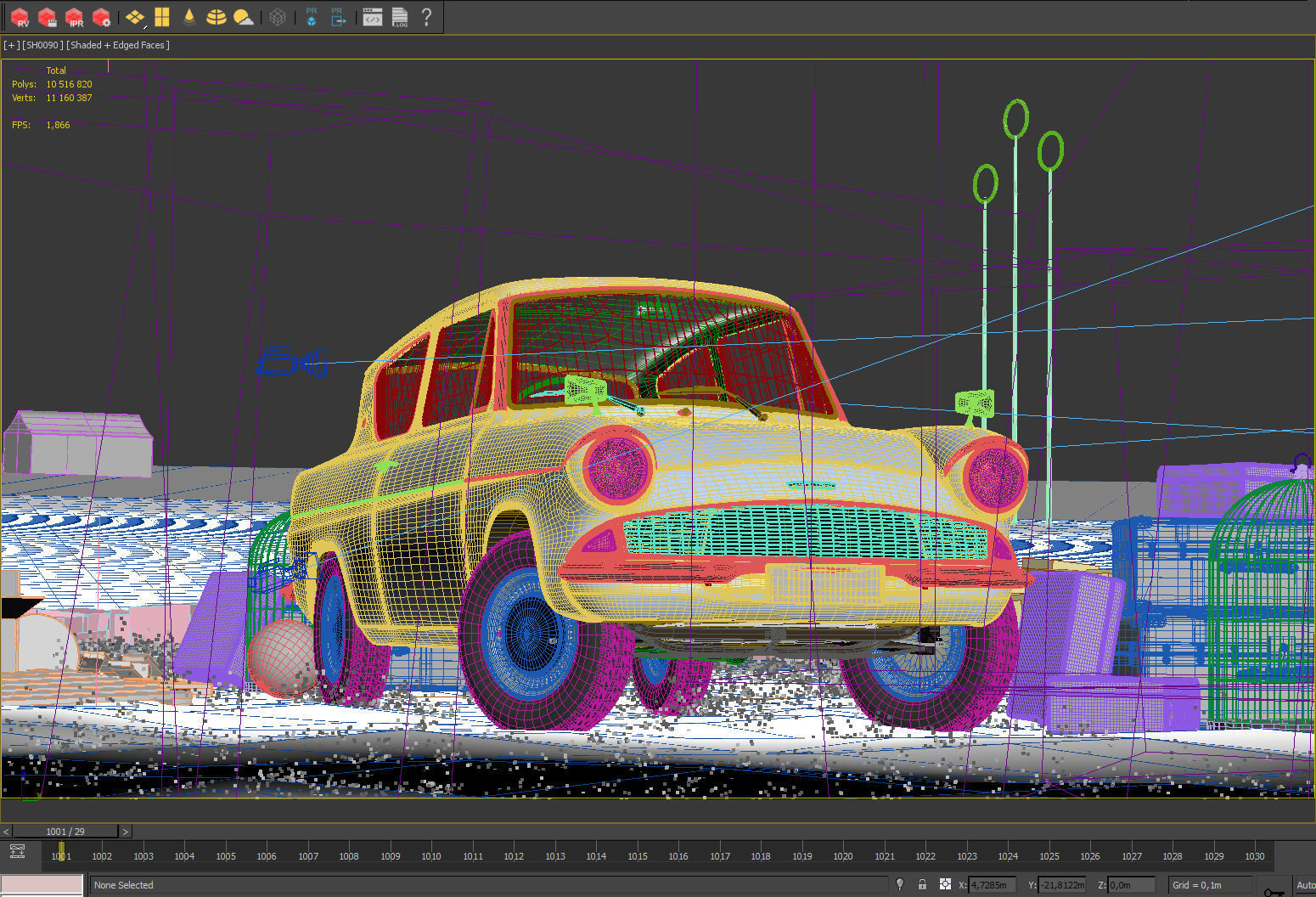 Harry Potter Burrow Weasley Car Environment Quidditch House Low-poly 3D model_5