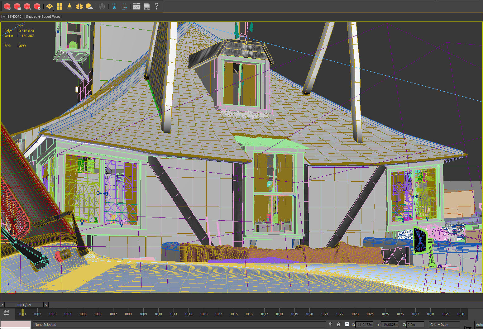 Harry Potter Burrow Weasley Car Environment Quidditch House Low-poly 3D model_6