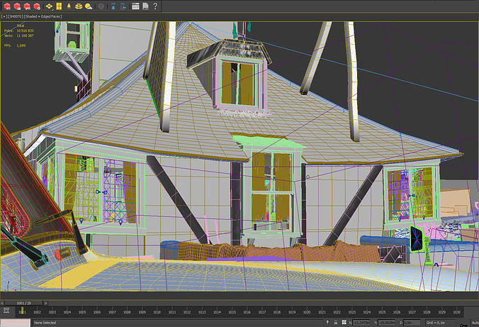 Harry Potter Burrow Weasley Car Environment Quidditch House Low-poly 3D model 7