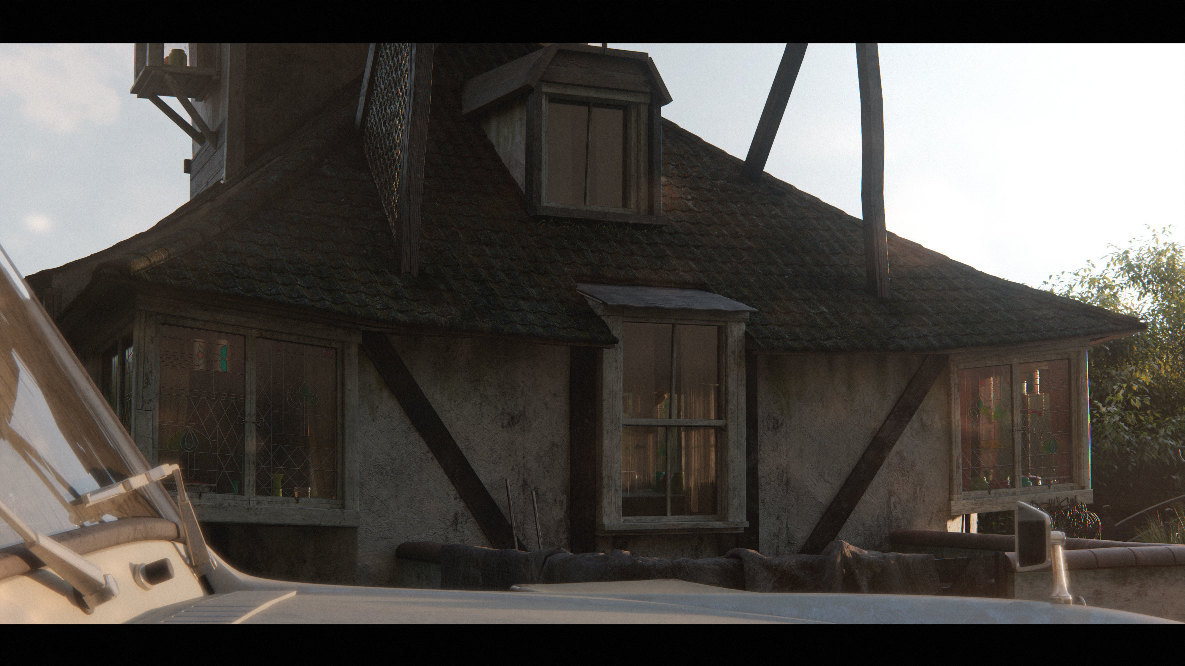 Harry Potter Burrow Weasley Car Environment Quidditch House Low-poly 3D model_29