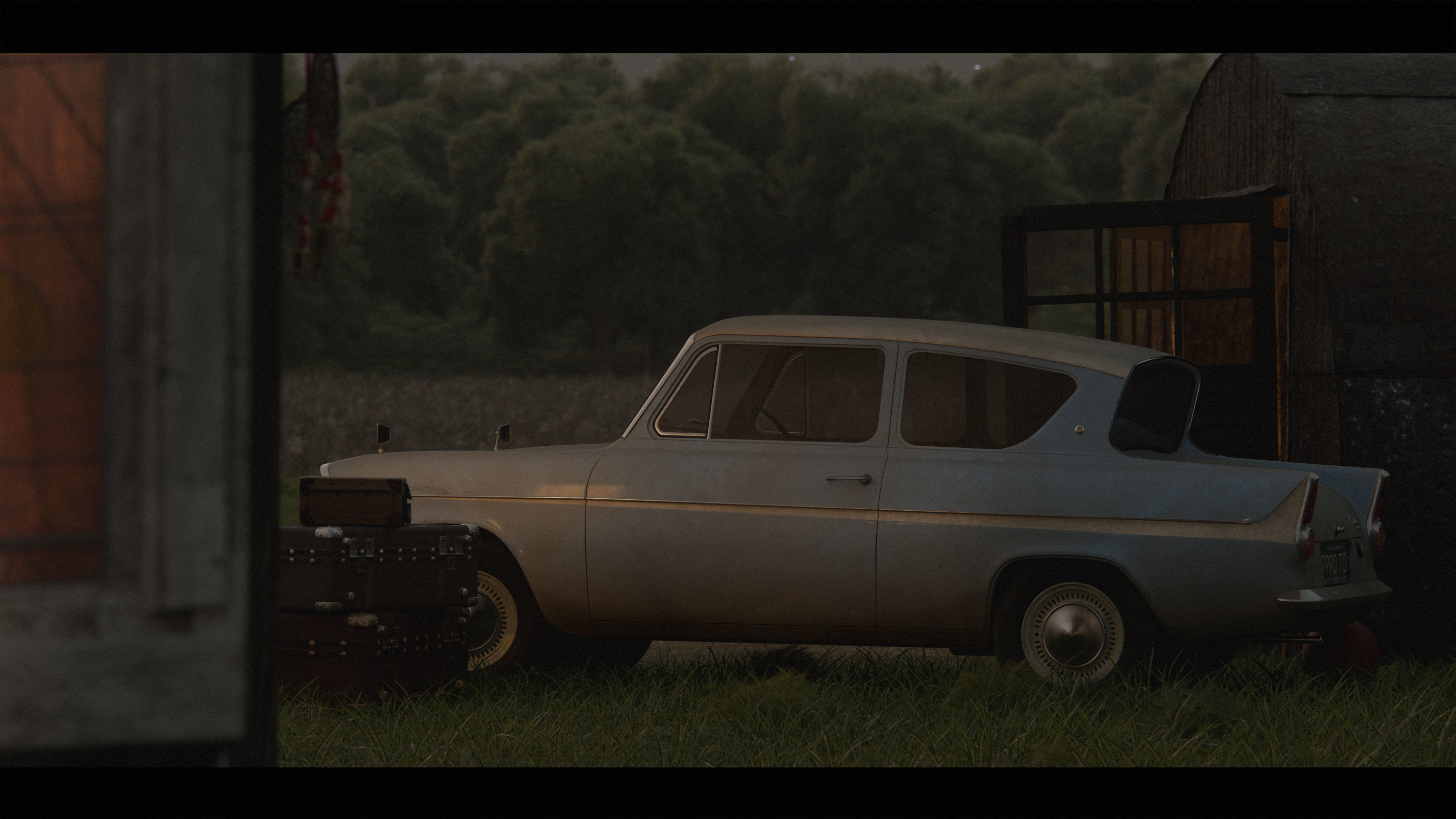 Harry Potter Burrow Weasley Car Environment Quidditch House Low-poly 3D model_12