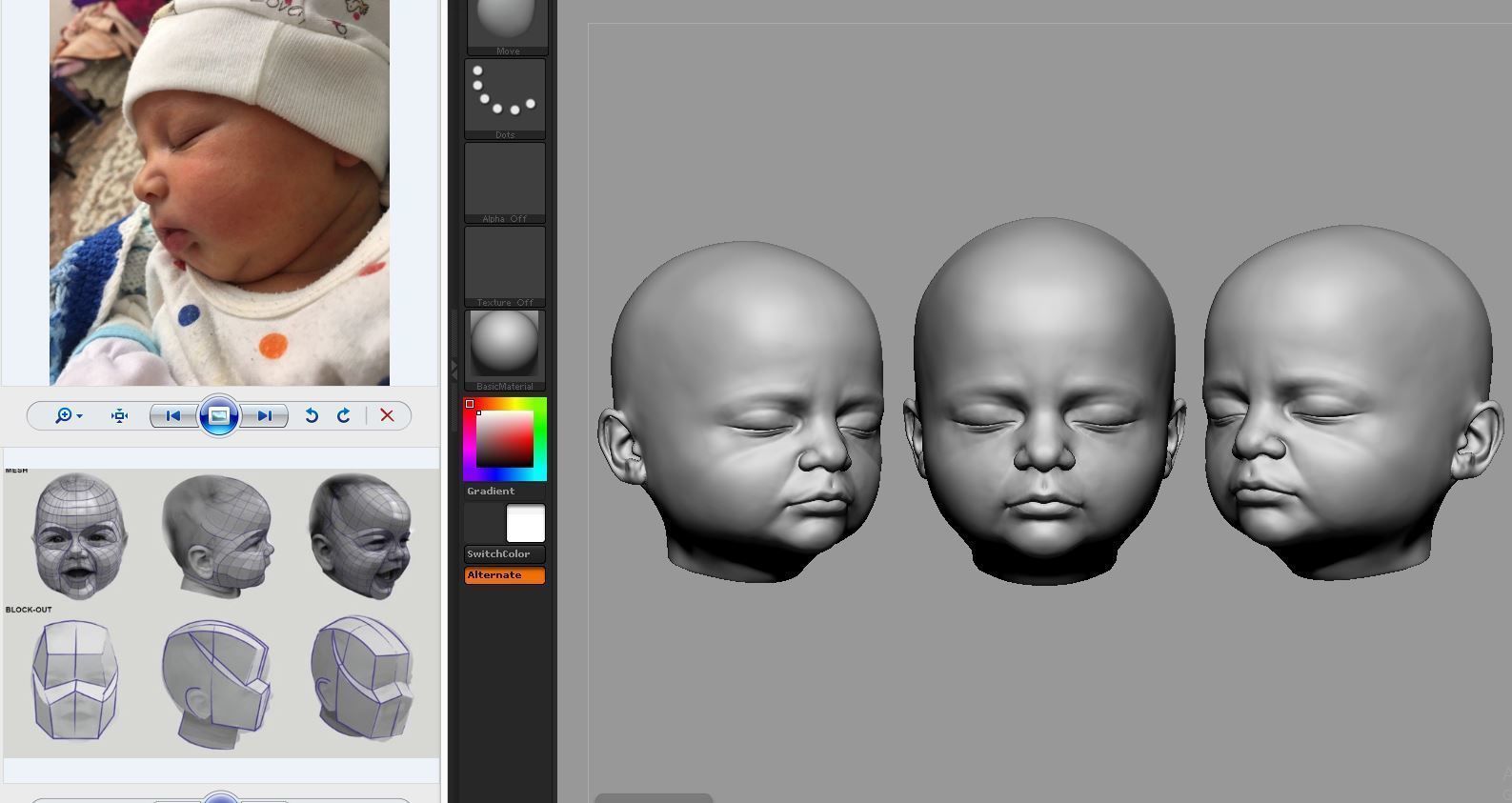 Fetus Head 3d model low-poly and highpoly 3D print model_3