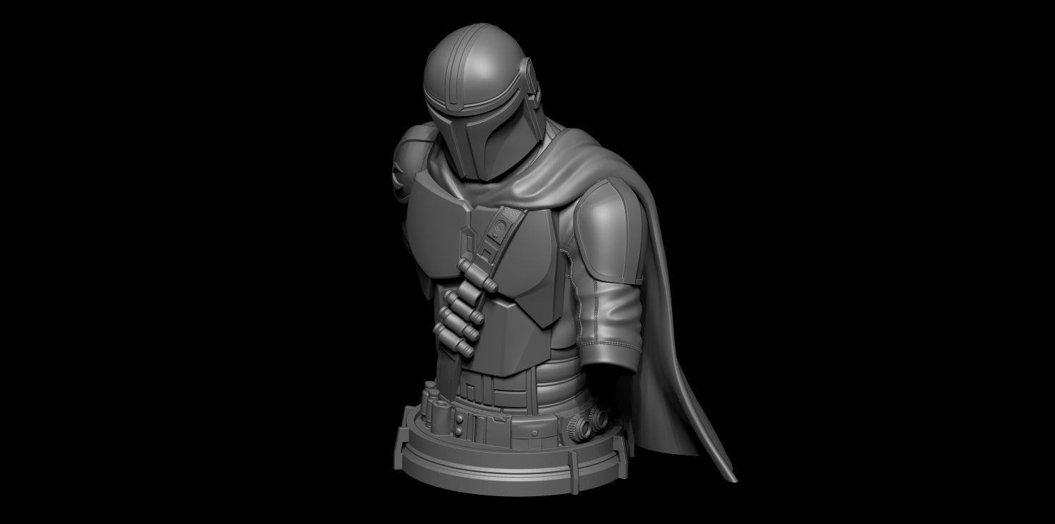 Fanart Mandalorian - Mando bust 3D print model_11