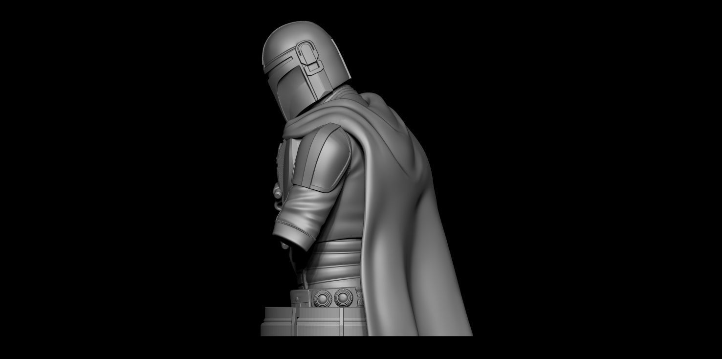 Fanart Mandalorian - Mando bust 3D print model_5
