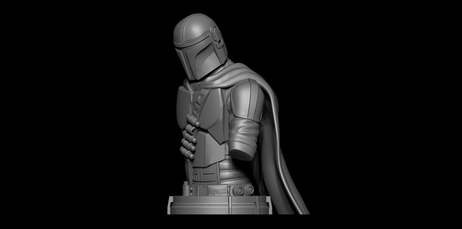 Fanart Mandalorian - Mando bust 3D print model_4
