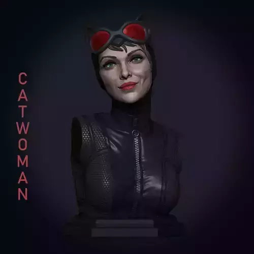Catwoman Bust STL 3D Print Model