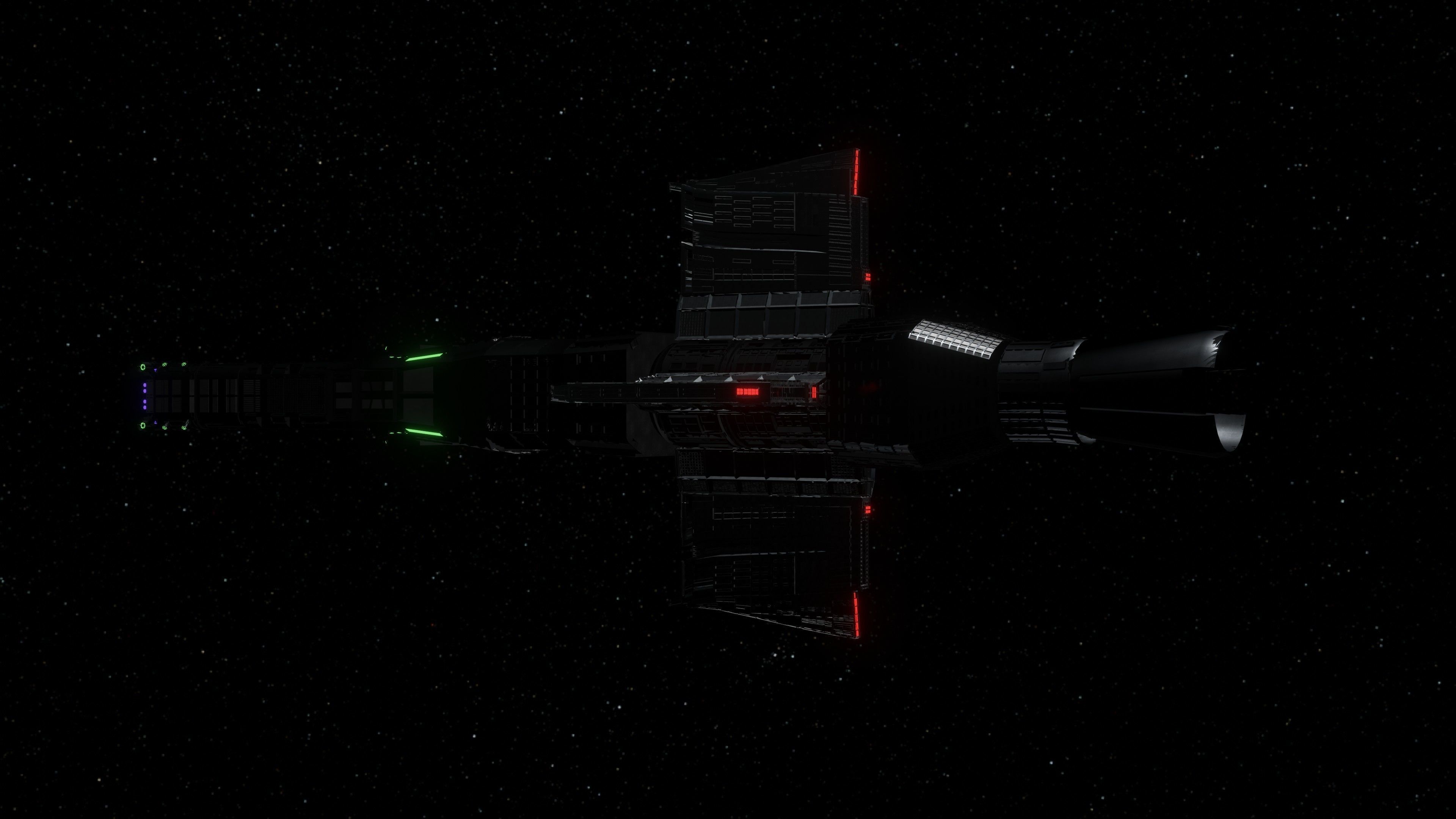 Spaceship star wars with lights 3D model_15