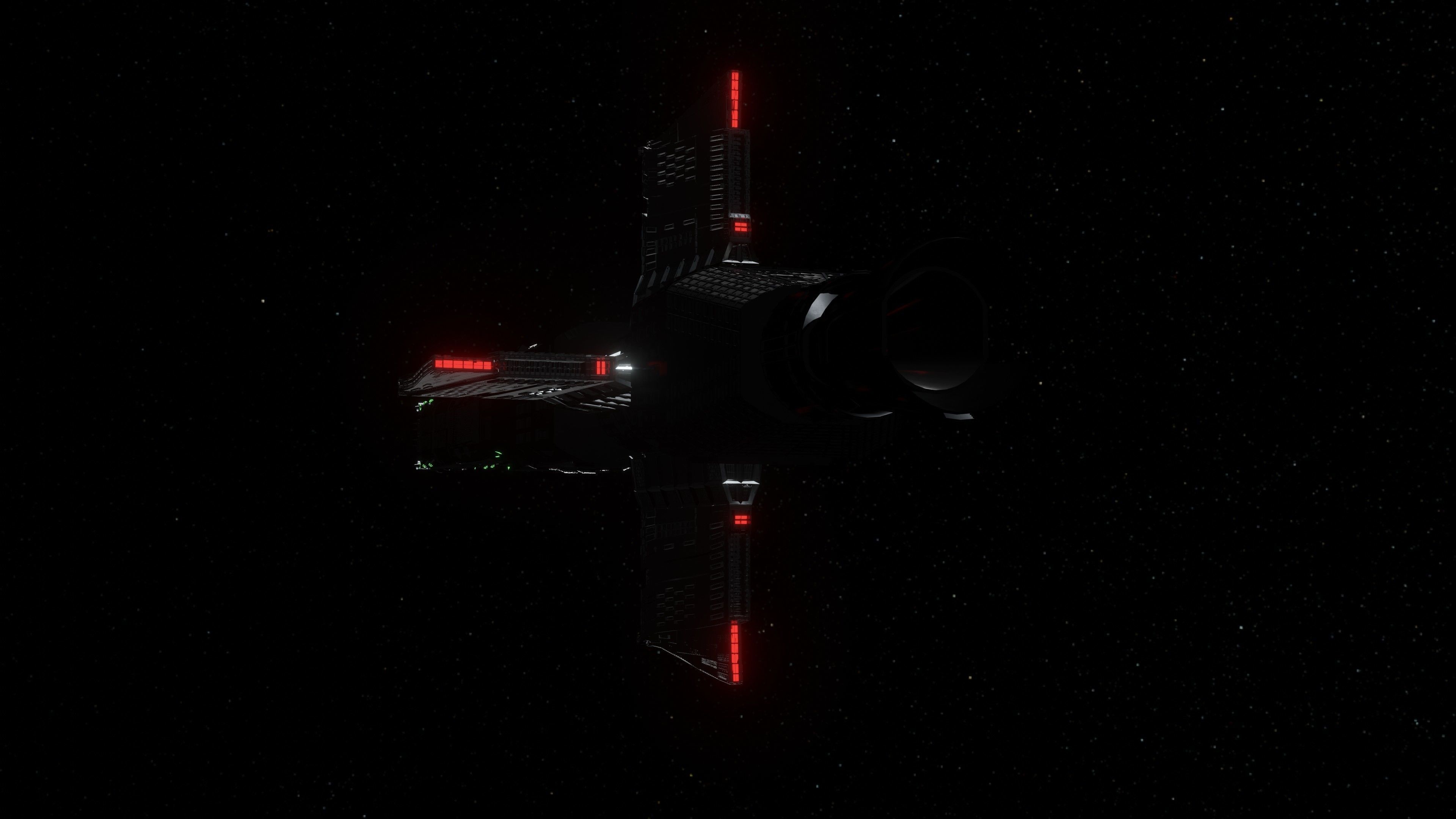 Spaceship star wars with lights 3D model_10