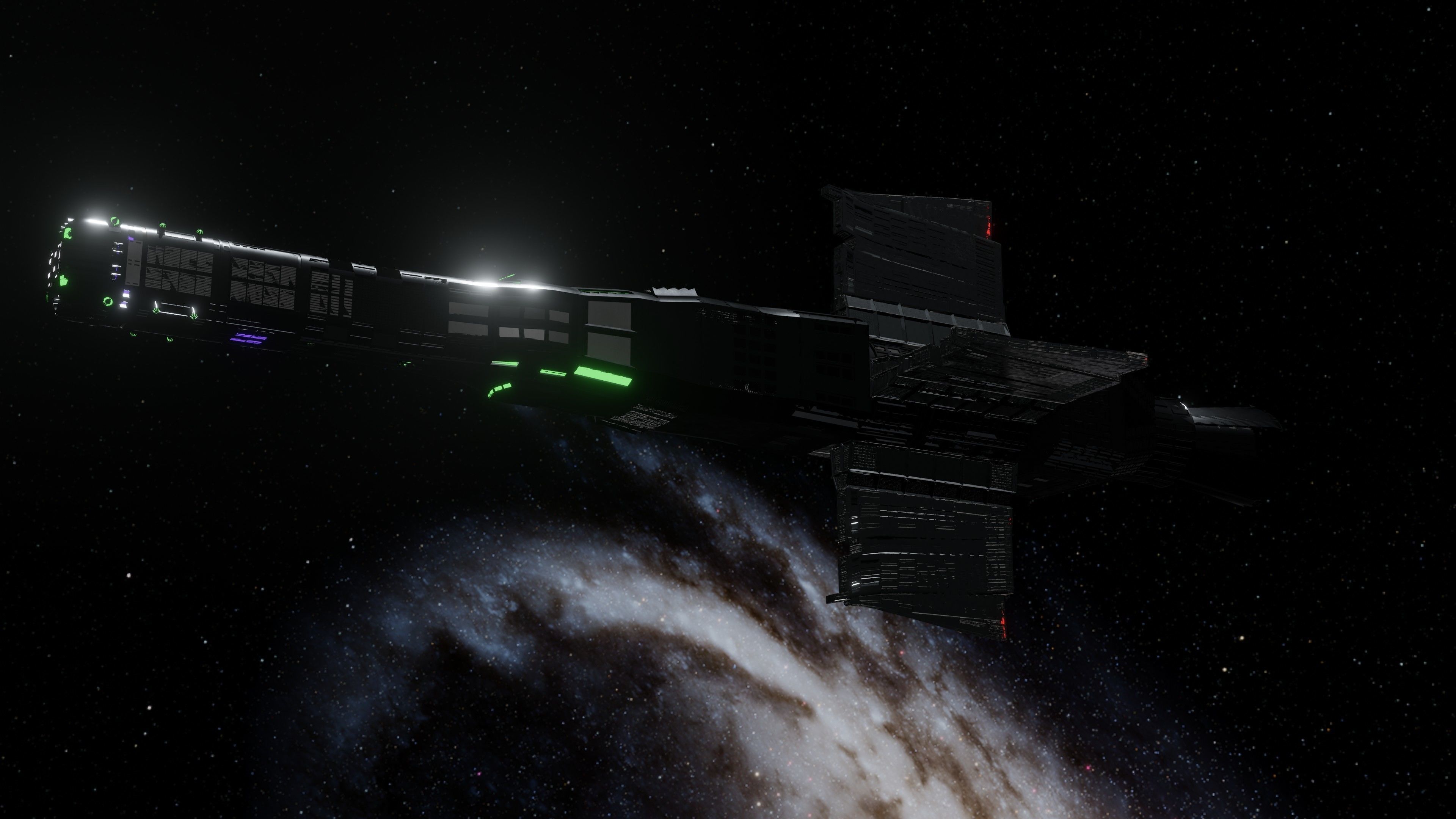 Spaceship star wars with lights 3D model_7