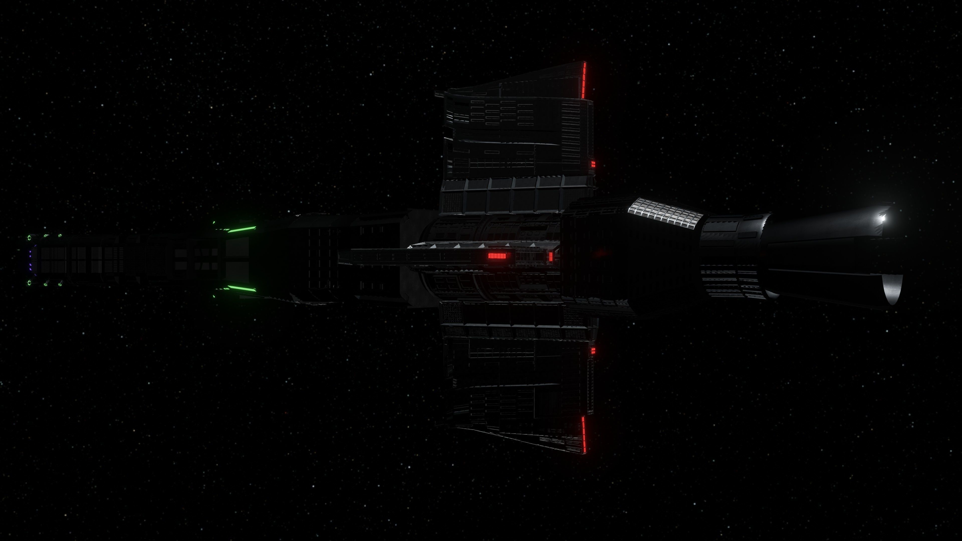 Spaceship star wars with lights 3D model_13