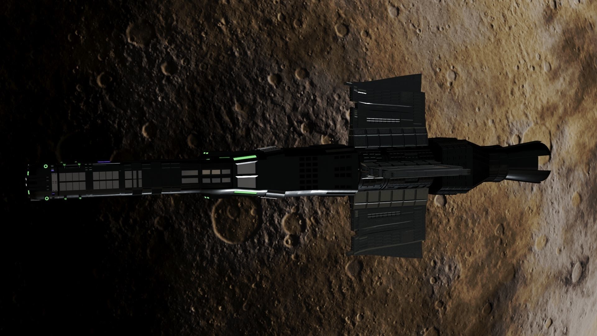 Spaceship star wars with lights 3D model_20