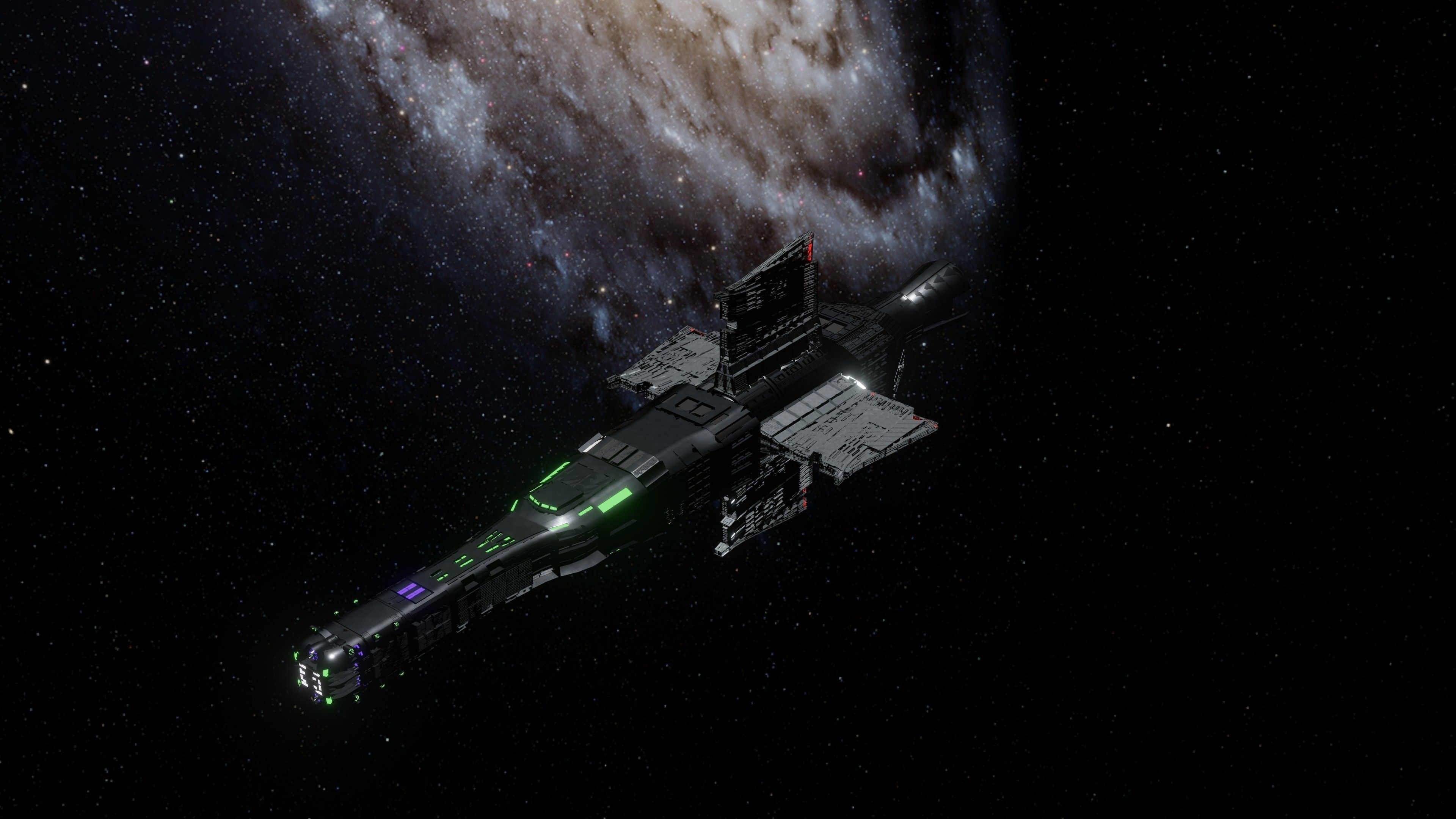 Spaceship star wars with lights 3D model_3