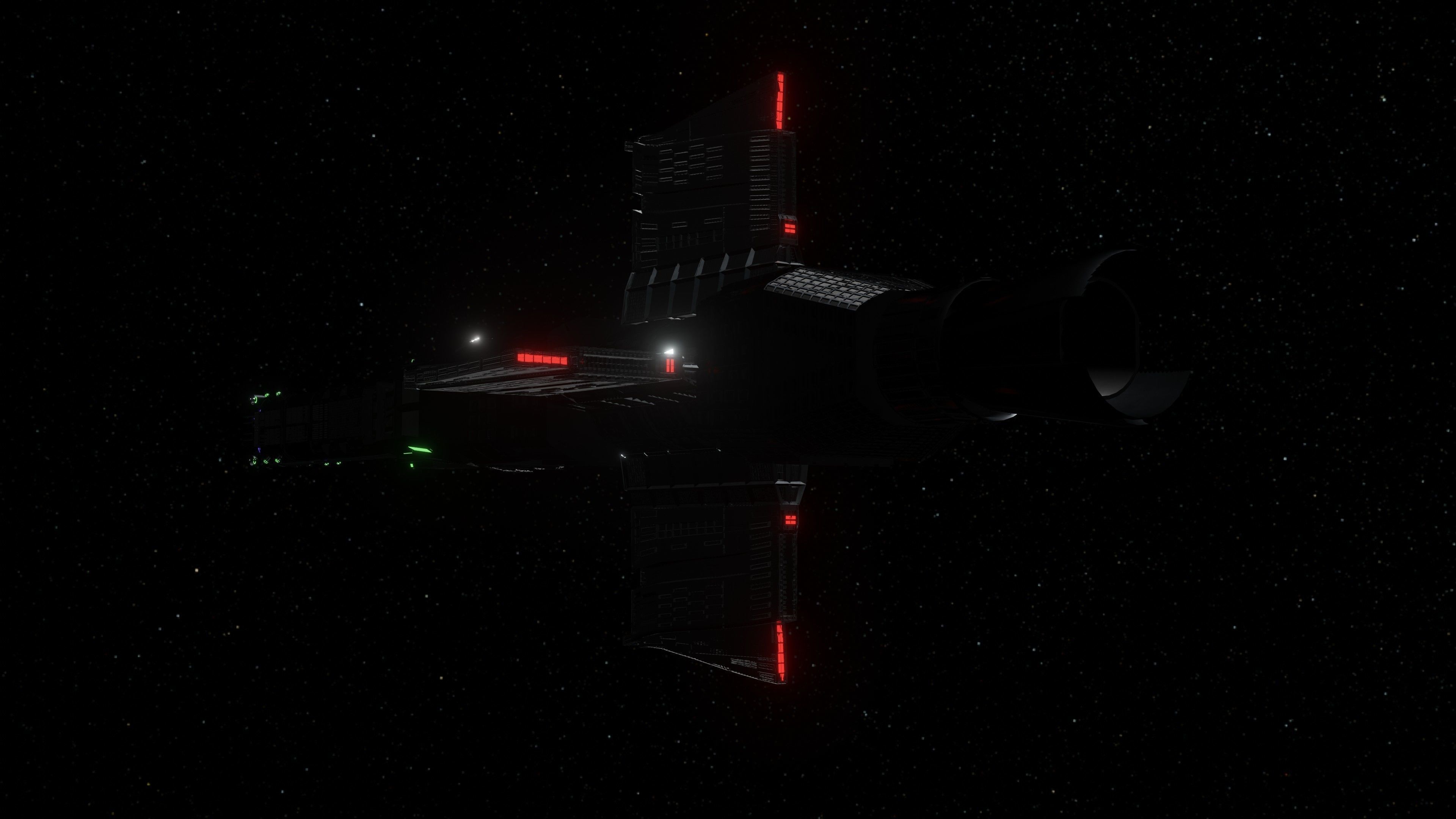 Spaceship star wars with lights 3D model_12