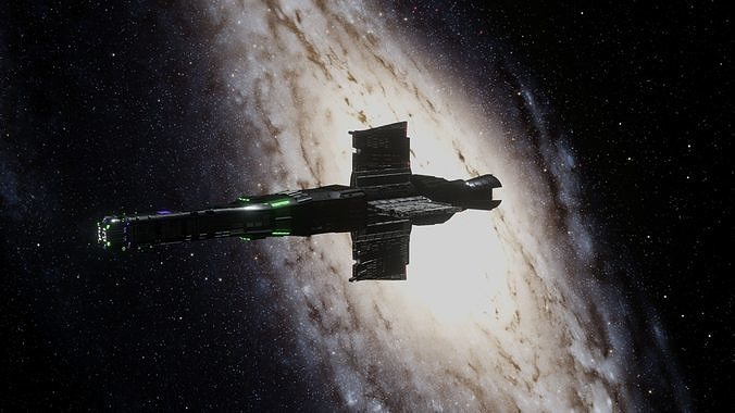 Spaceship star wars with lights 3D model