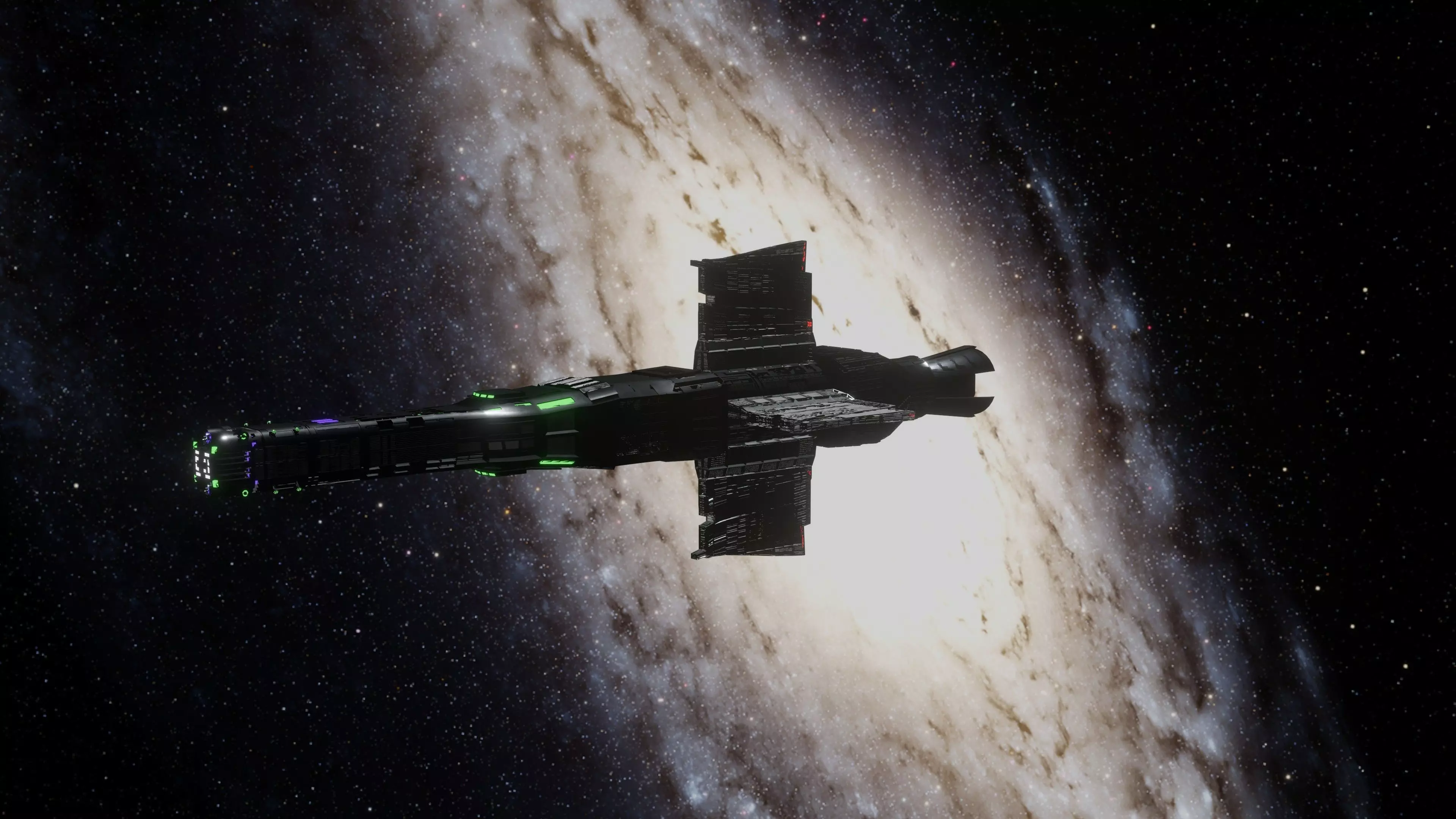 Spaceship star wars with lights 3D model_0