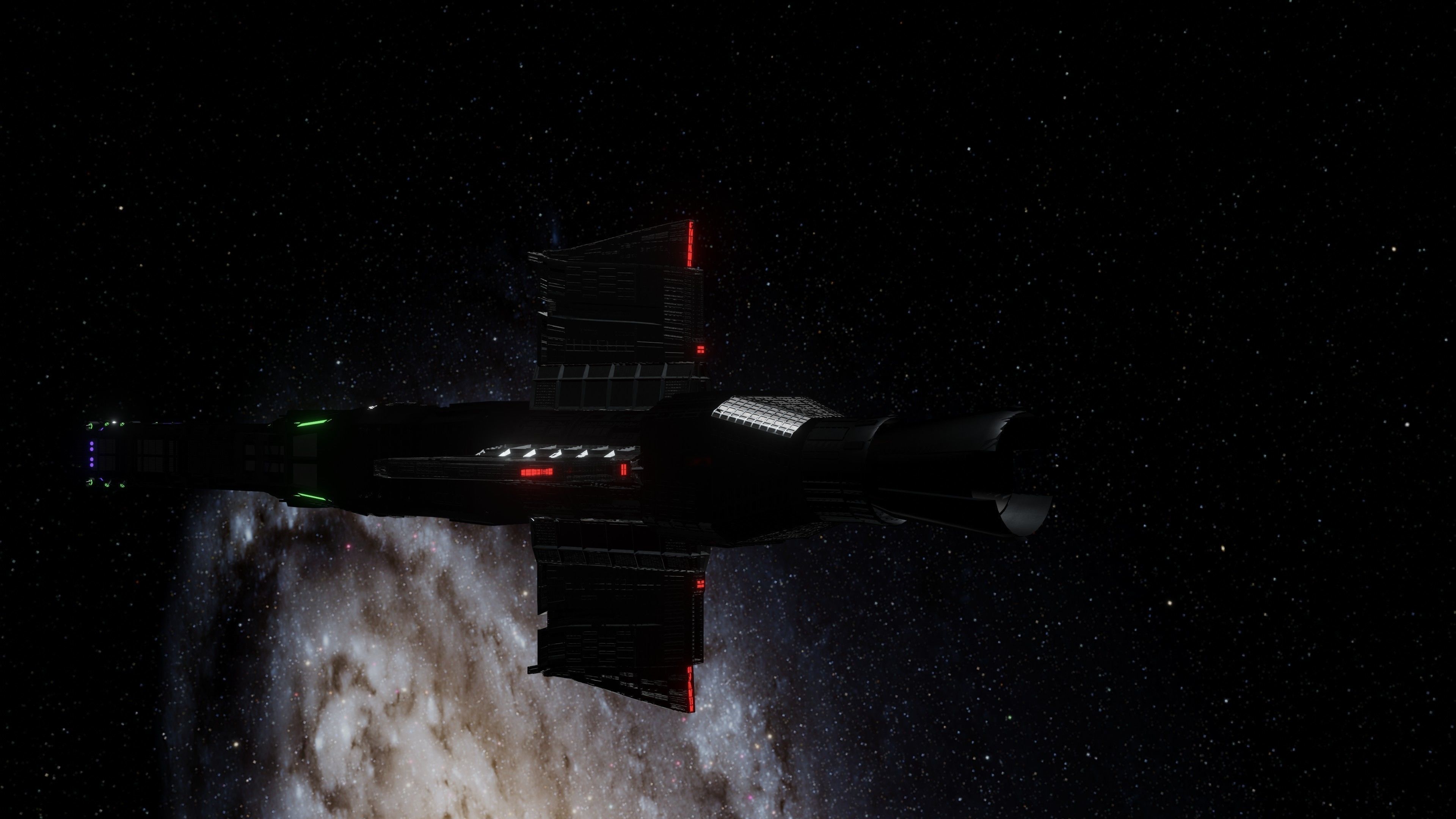 Spaceship star wars with lights 3D model_17