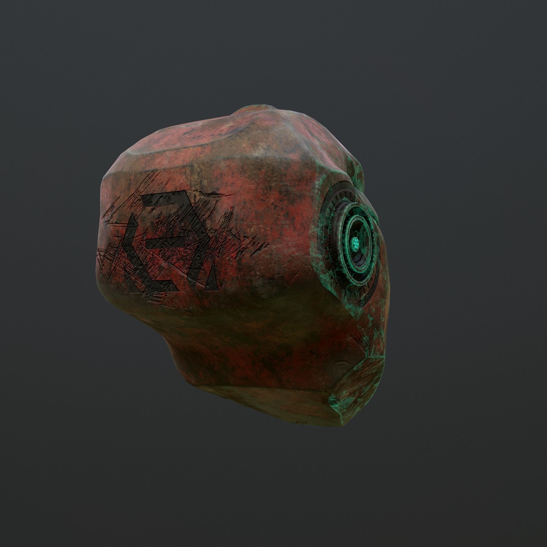 Sci-Fi Alien Helmet Low-poly 3D model_4