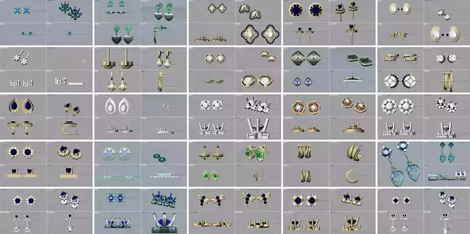 3dm Earring Collection Mix Lot 1 - 50 Pcs