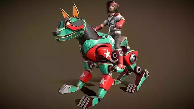 Robo-Dog with rider