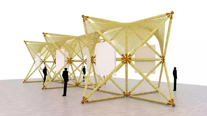 VR Bamboo kiosk galery 3D