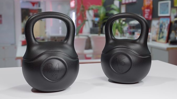 Kettlebell 16 kg and 24 kg Low-poly 3D model