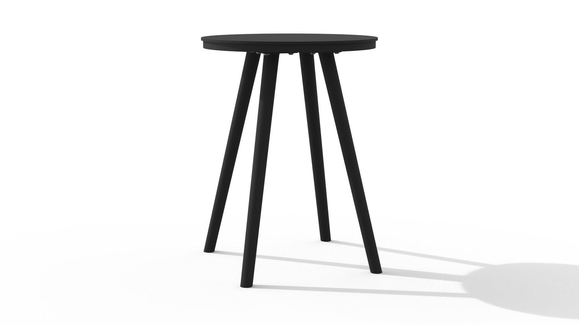 Halden Dark Charcoal Round Side Table Low-poly 3D model_18