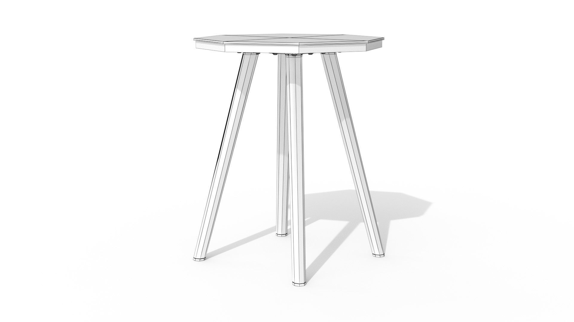 Halden Dark Charcoal Round Side Table Low-poly 3D model_8