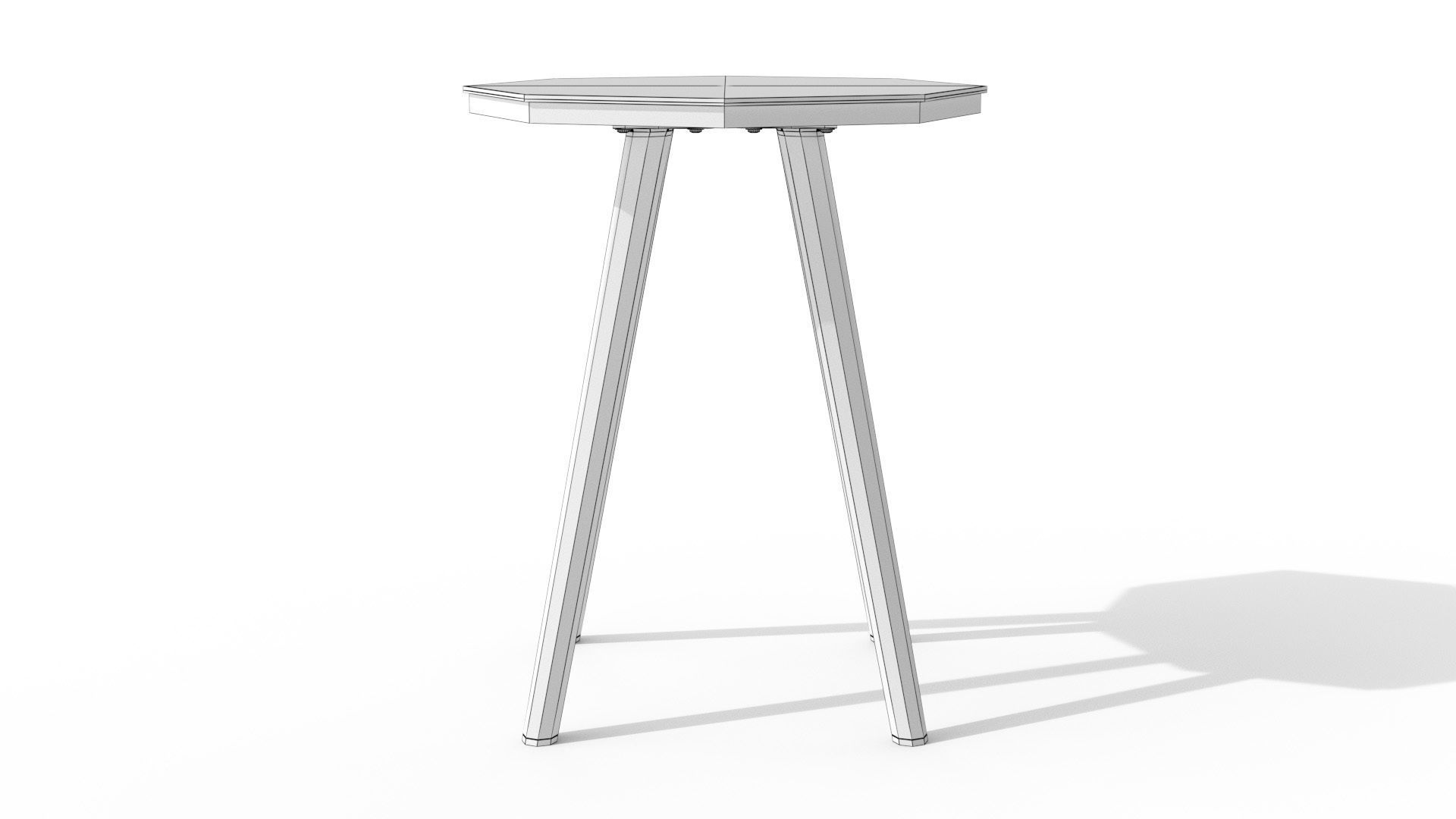 Halden Dark Charcoal Round Side Table Low-poly 3D model_9