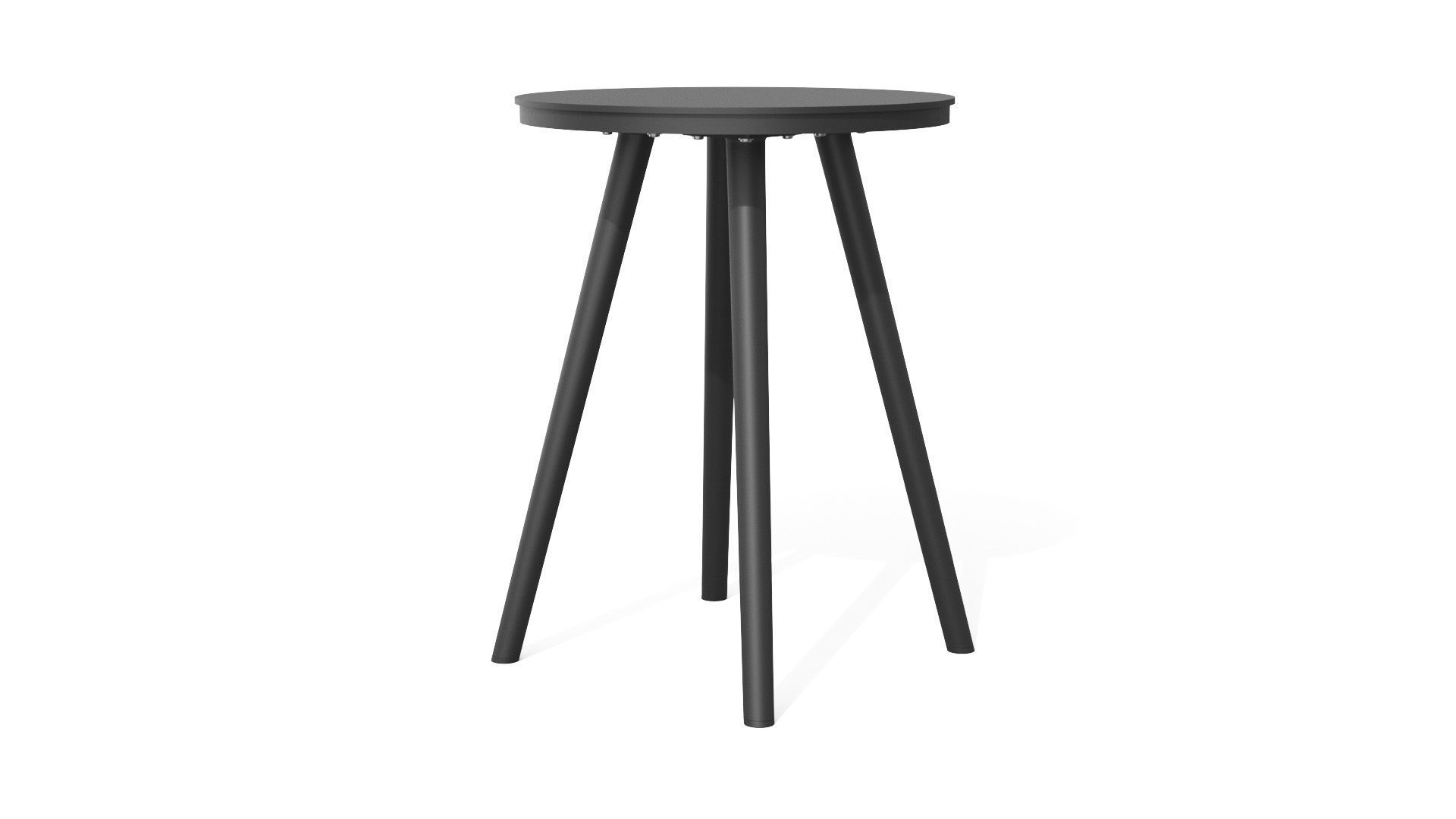 Halden Dark Charcoal Round Side Table Low-poly 3D model_3
