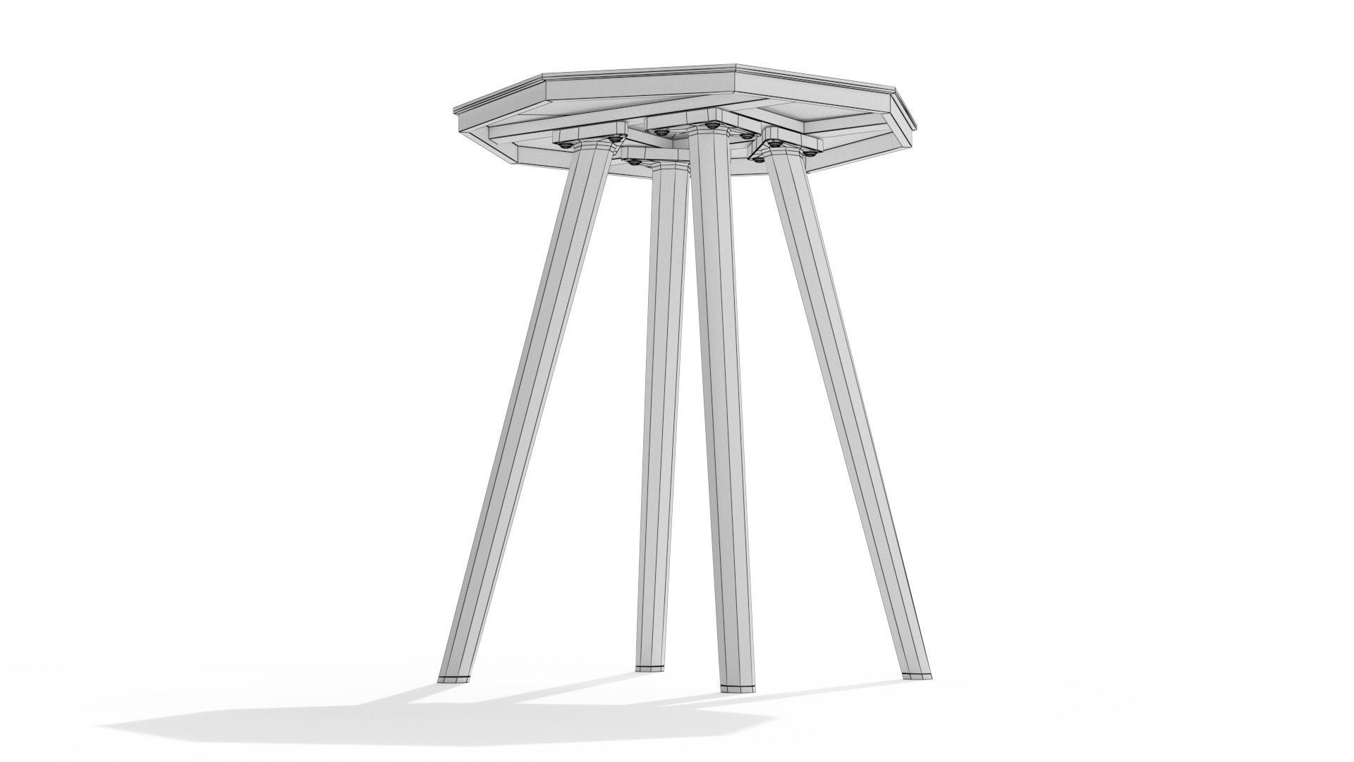 Halden Dark Charcoal Round Side Table Low-poly 3D model_6