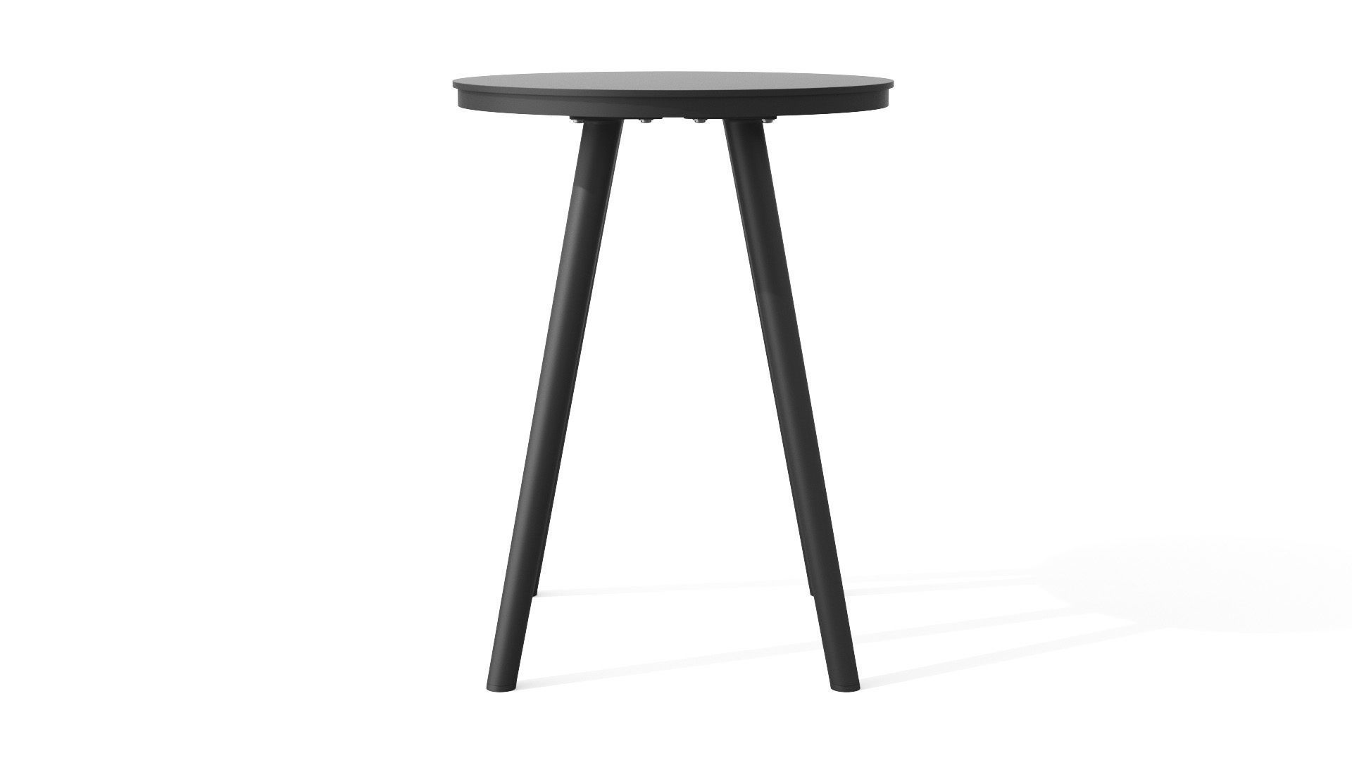 Halden Dark Charcoal Round Side Table Low-poly 3D model_2