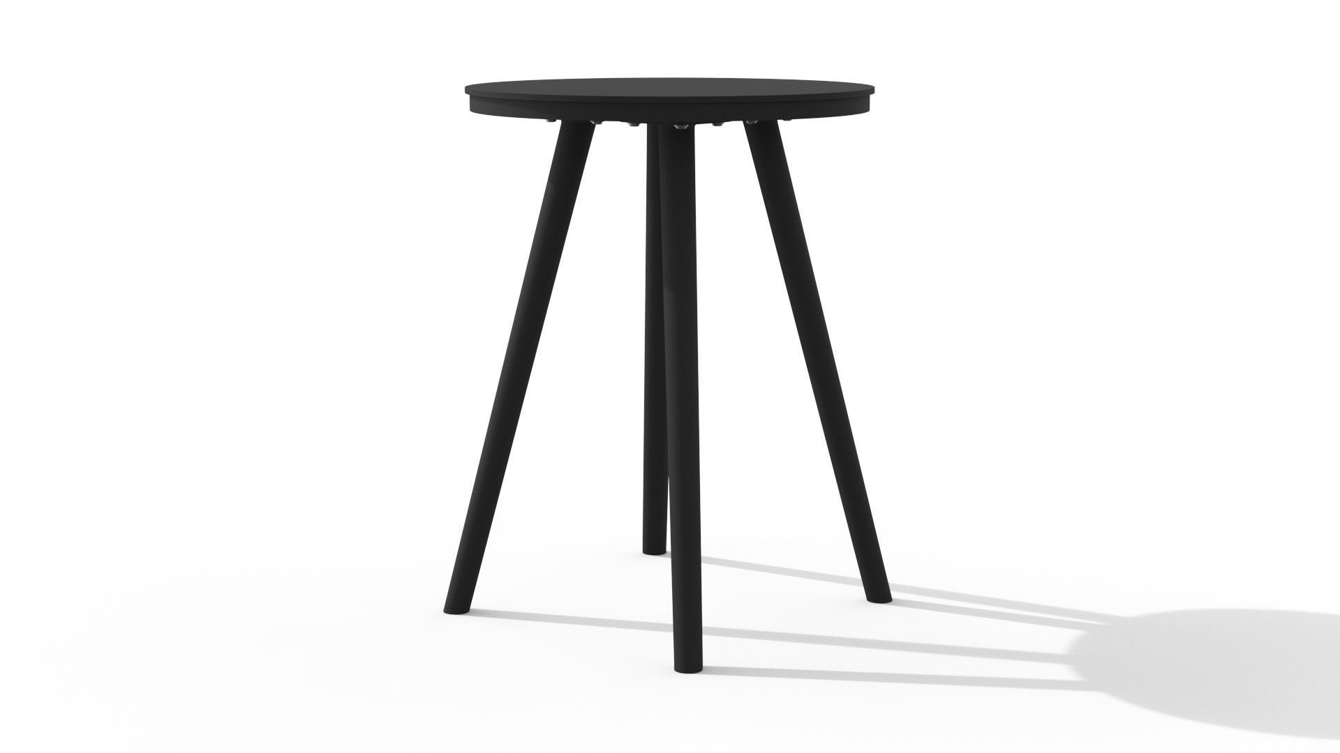 Halden Dark Charcoal Round Side Table Low-poly 3D model_25