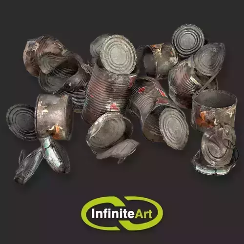 Tin cans Low-poly 3D model
