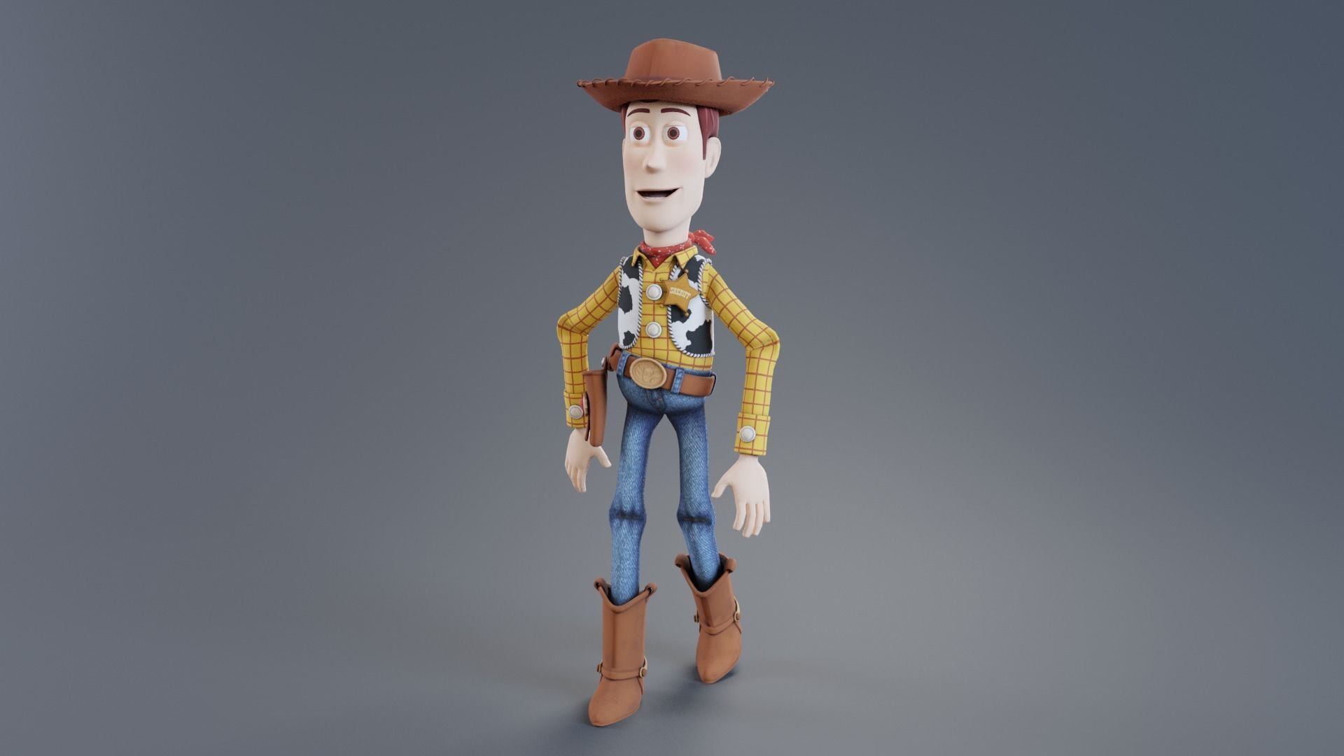 Toy story - Woody rigged 3D model_7