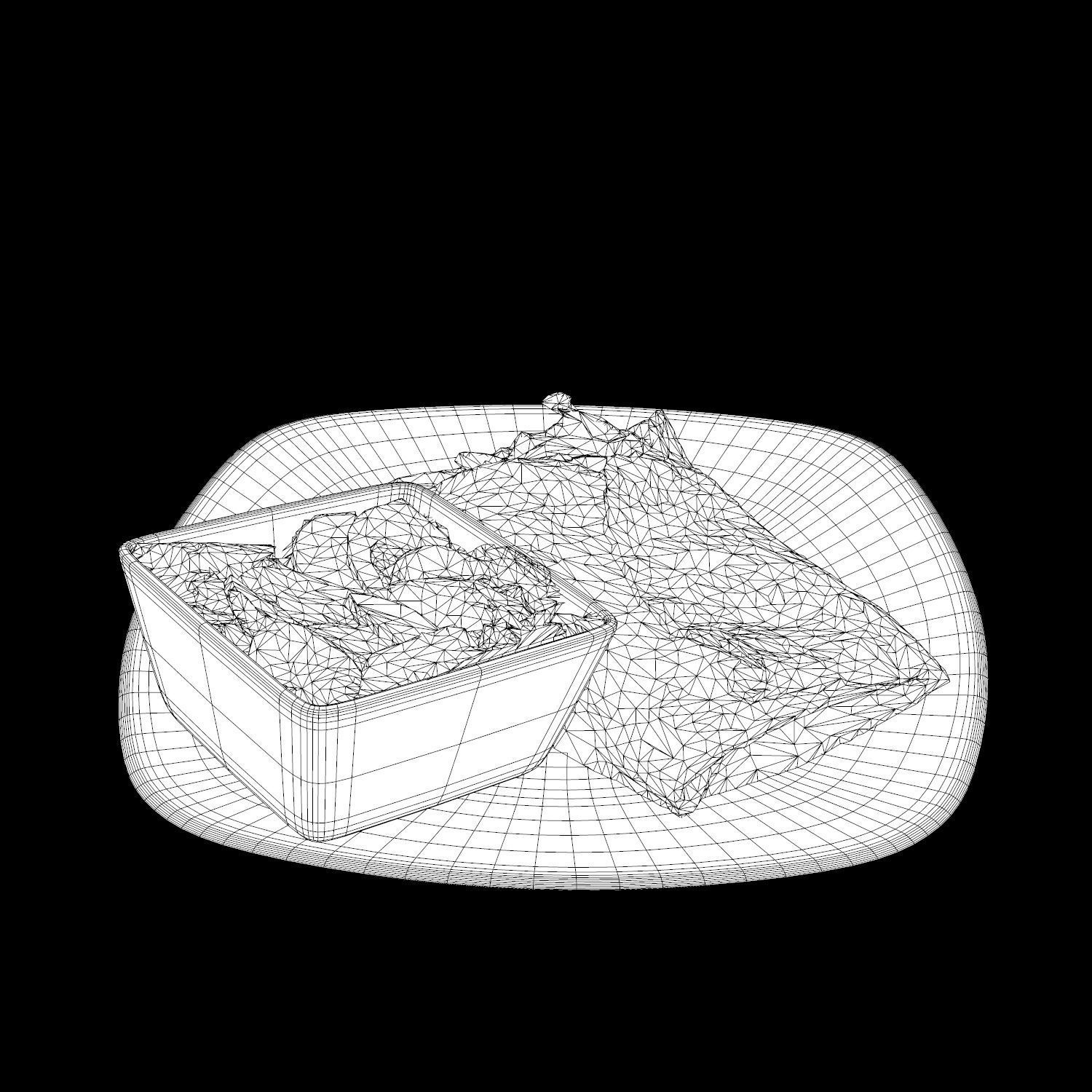 Prosciutto Provolone Low-poly 3D model_14