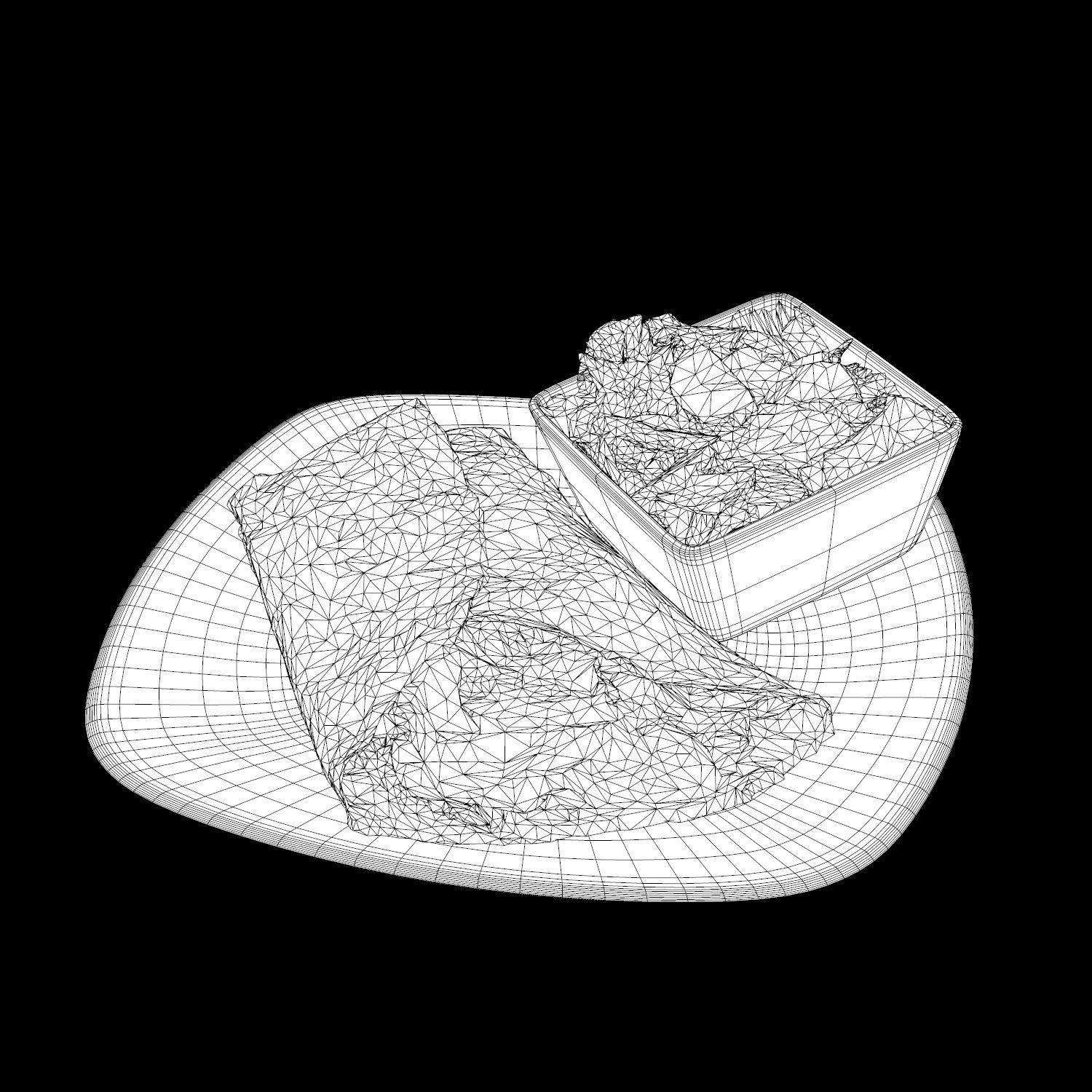 Prosciutto Provolone Low-poly 3D model_12