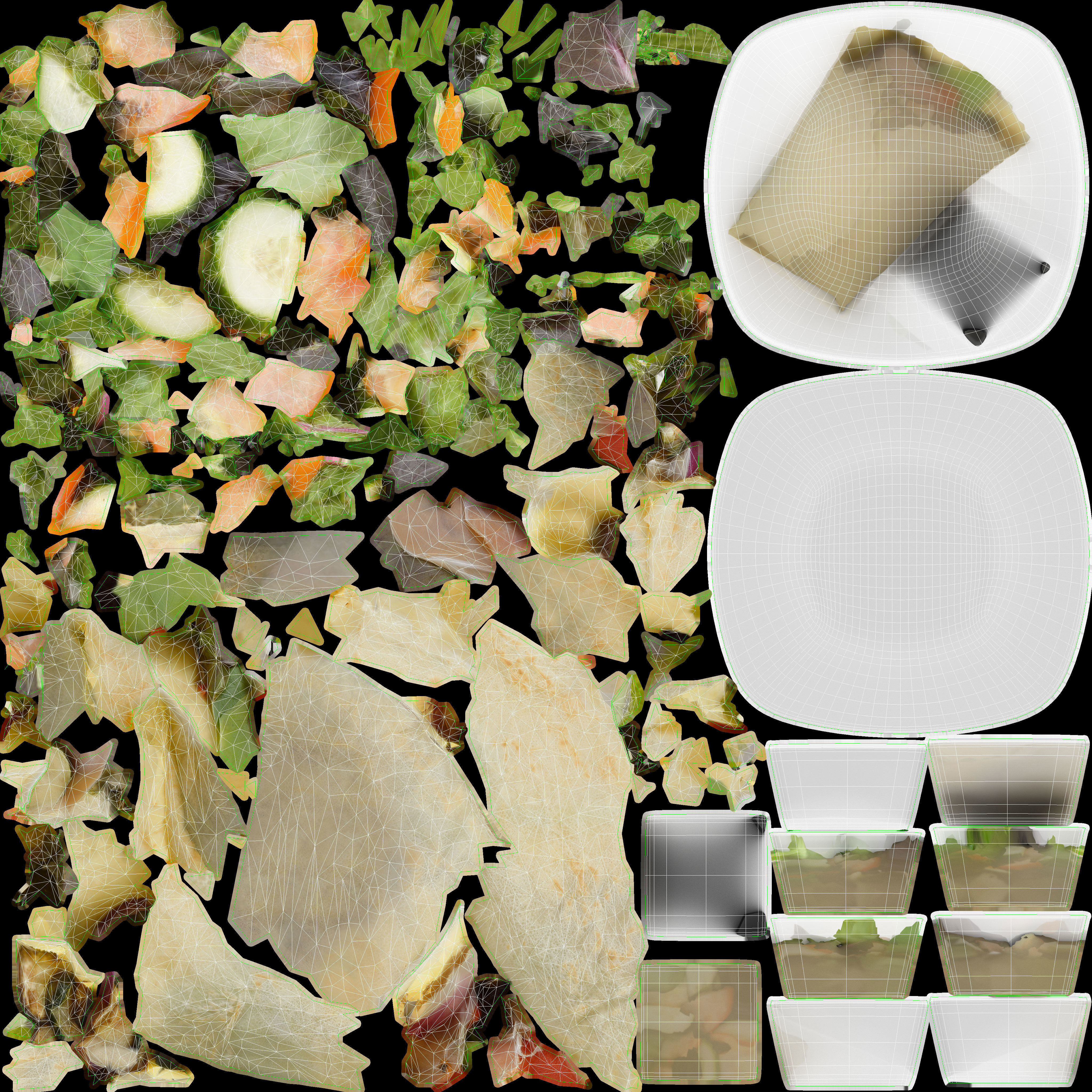 Prosciutto Provolone Low-poly 3D model_11