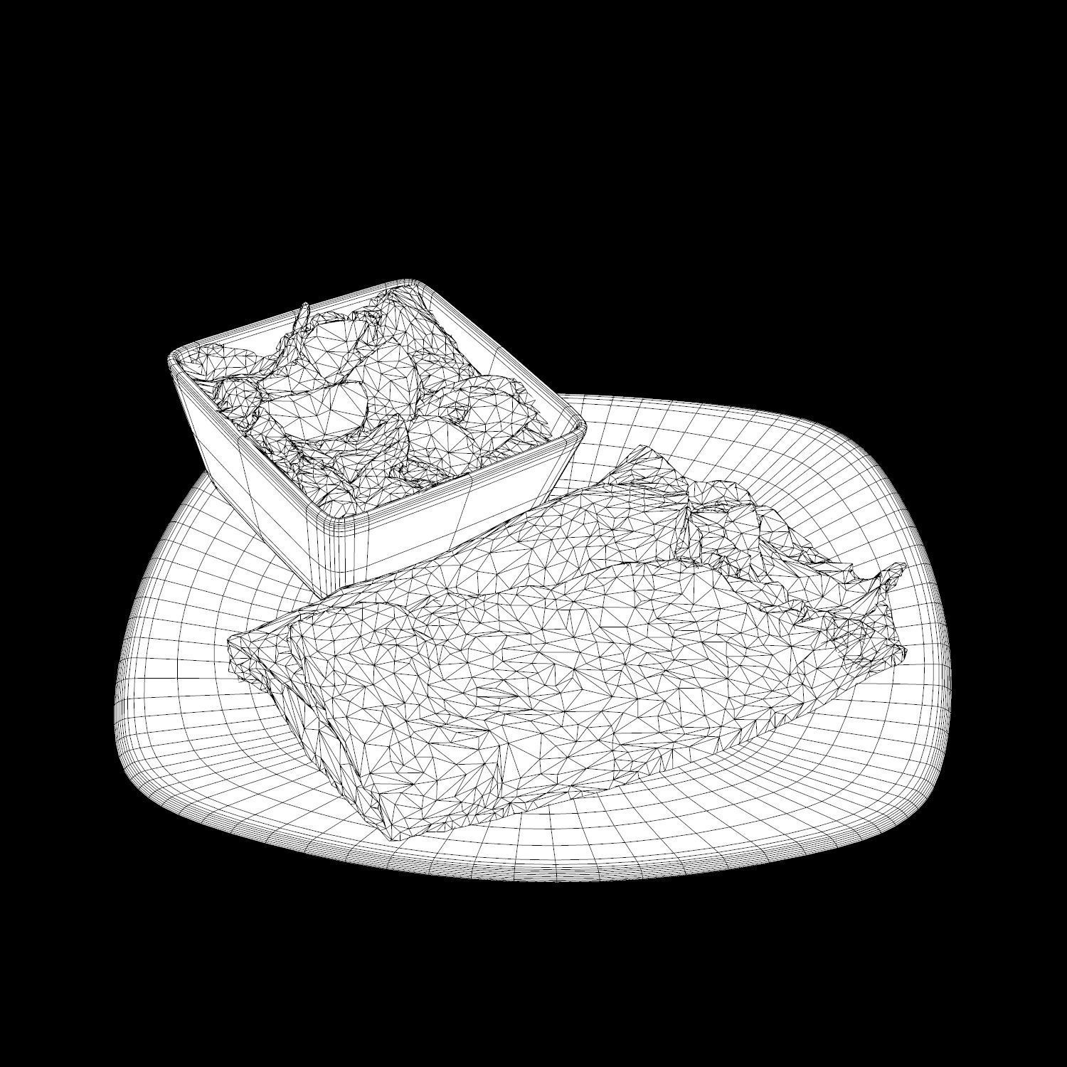 Prosciutto Provolone Low-poly 3D model_13