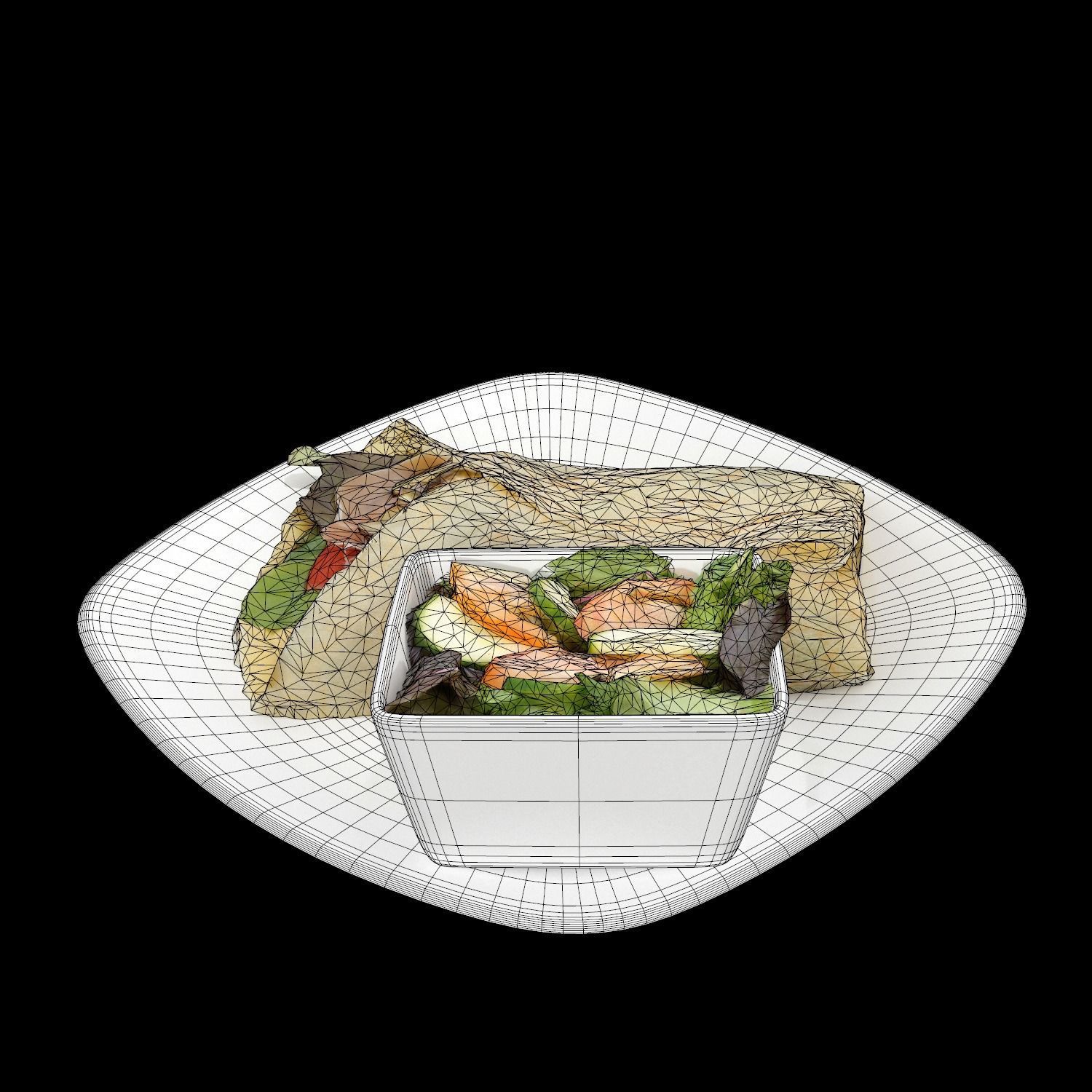 Prosciutto Provolone Low-poly 3D model_9