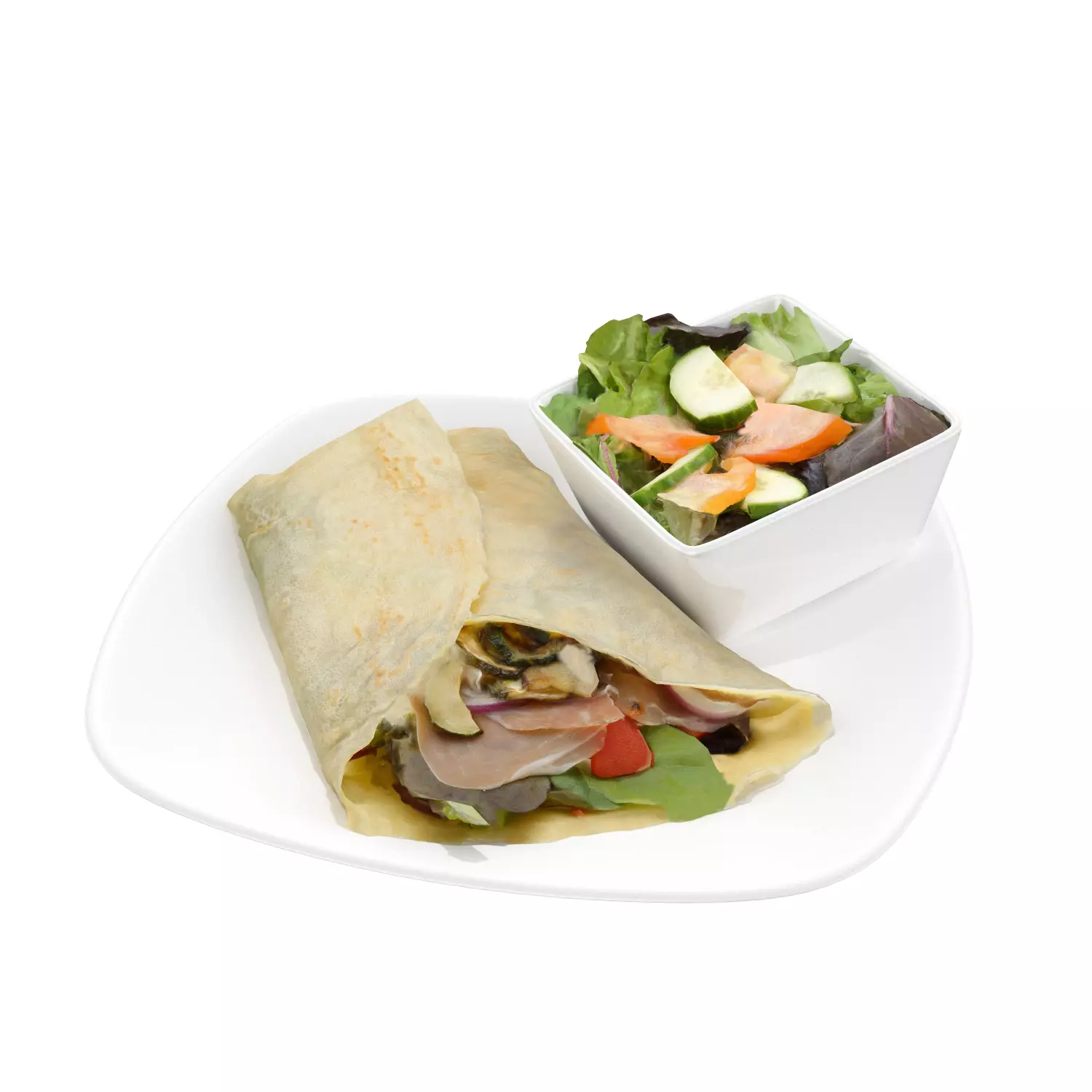 Prosciutto Provolone Low-poly 3D model_0