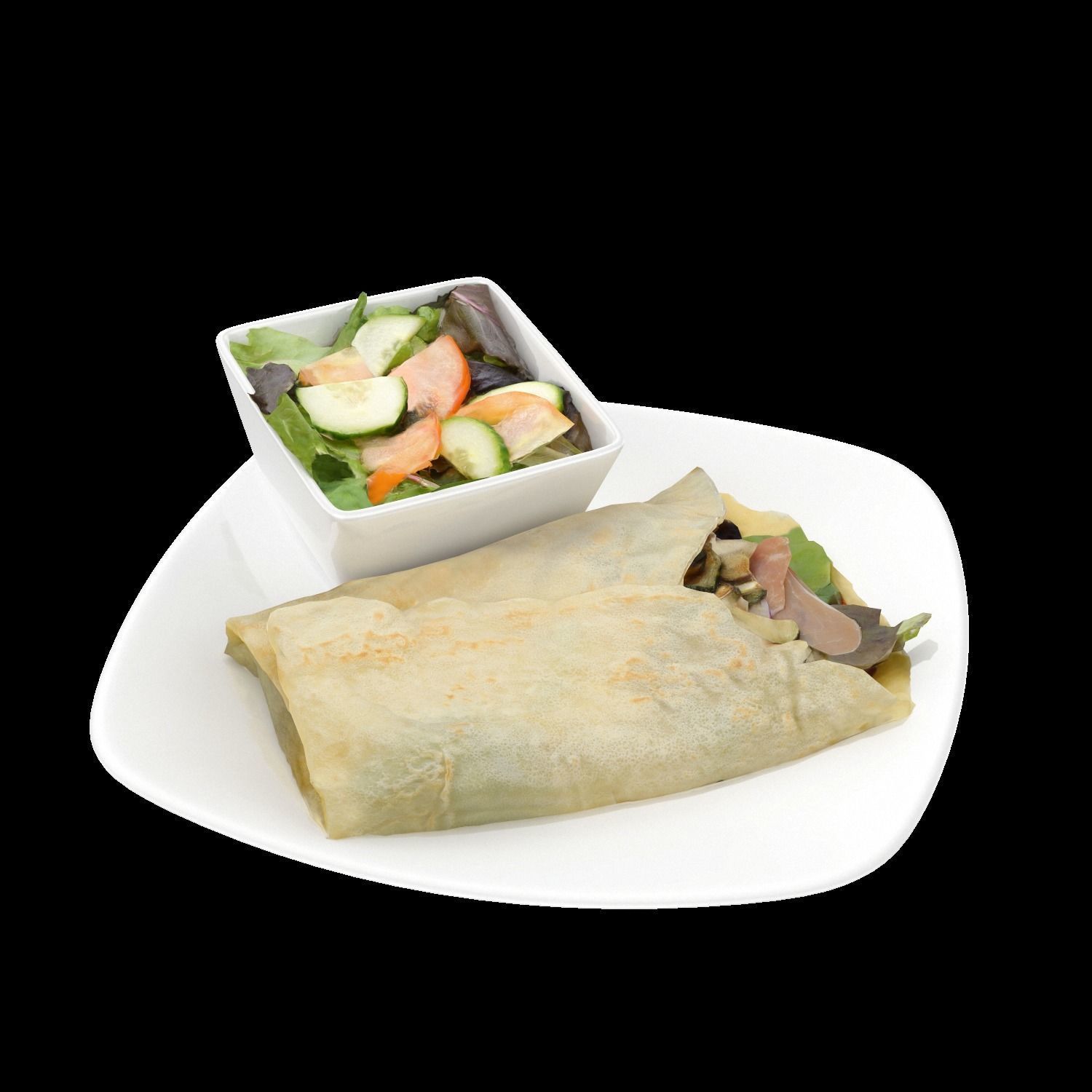 Prosciutto Provolone Low-poly 3D model_2