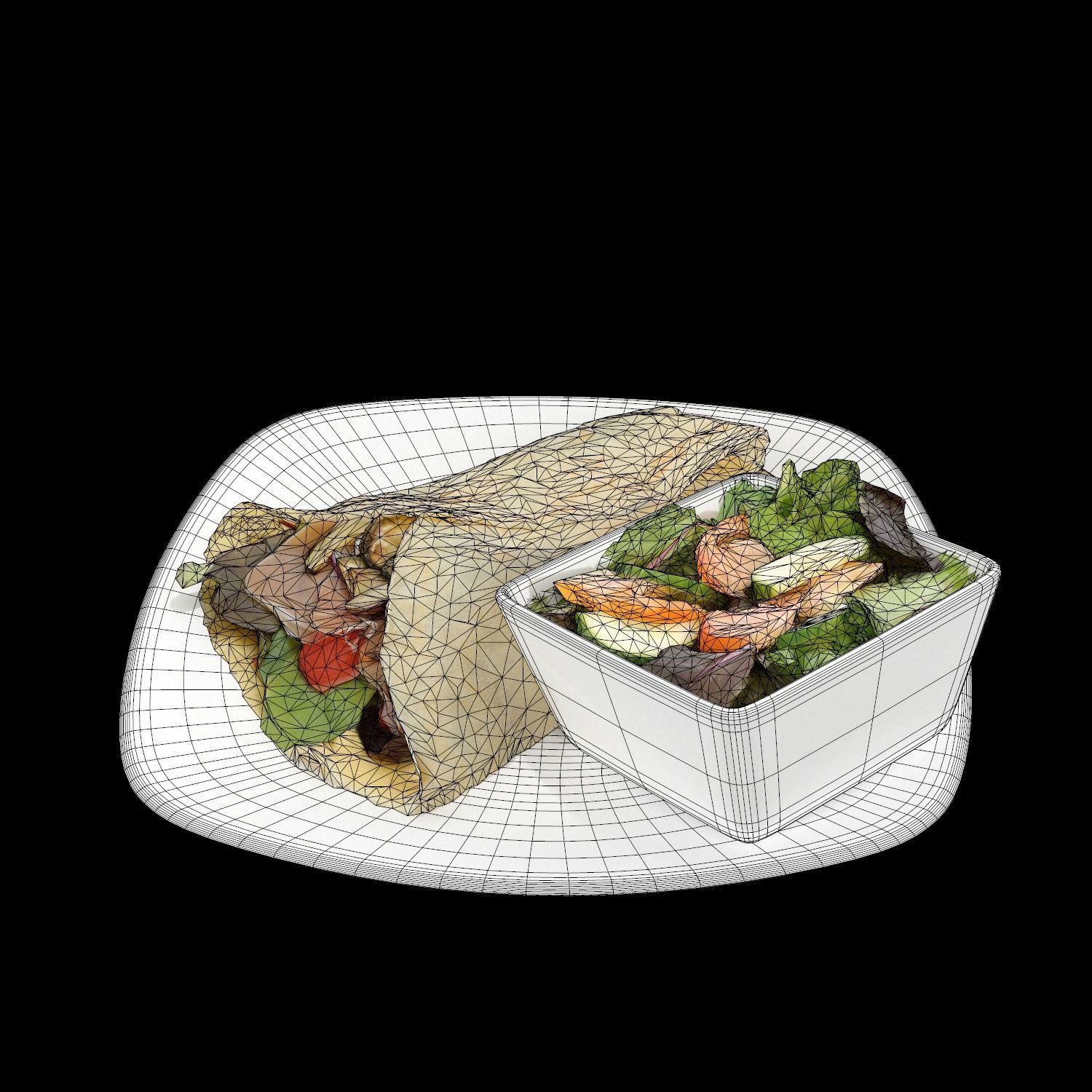 Prosciutto Provolone Low-poly 3D model_10